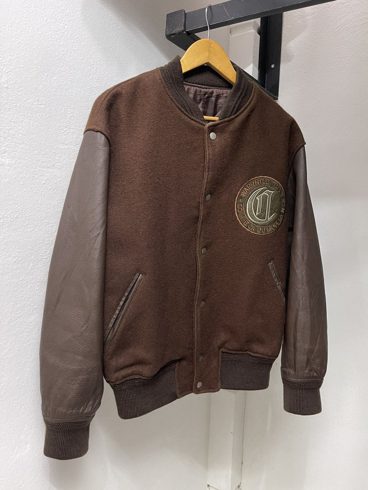 Japanese Brand VINTAGE COMME CA DU WOOL VARSITY LEATHER JACKET Size US L / EU 52-54 / 3 - 7 Thumbnail