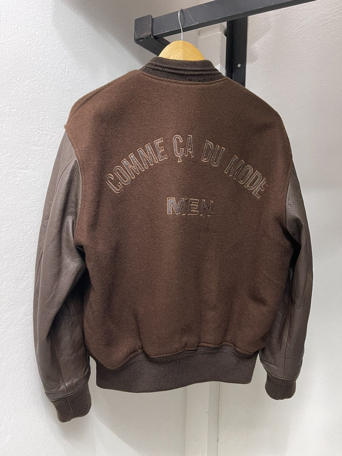 Japanese Brand VINTAGE COMME CA DU WOOL VARSITY LEATHER JACKET Size US L / EU 52-54 / 3 - 4 Thumbnail