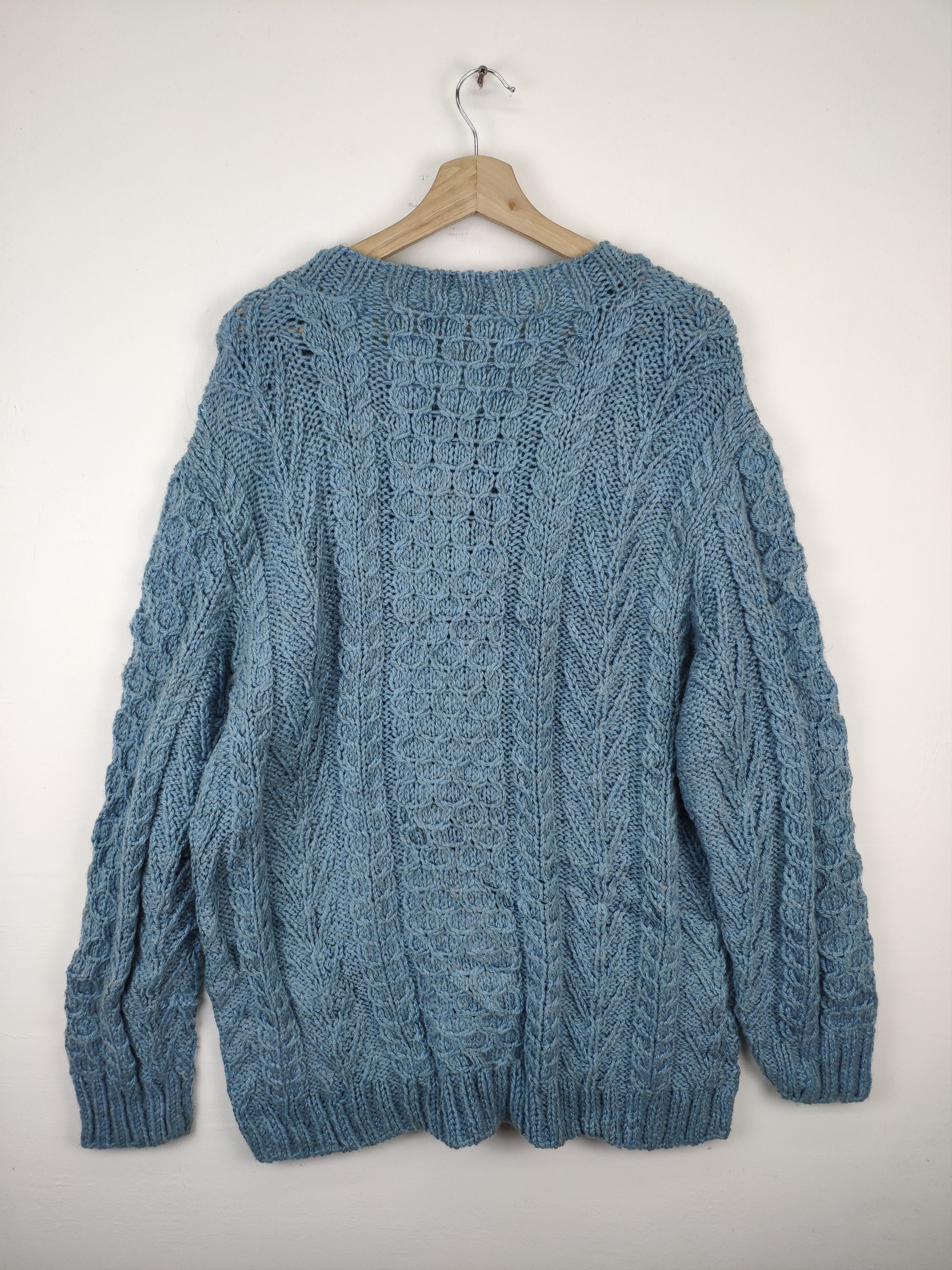 Aran Isles Knitwear × Japanese Brand × Vintage Wool Cable Knit Sweater Issey Miyake Style Size L / US 10 / IT 46 - 2 Thumbnail