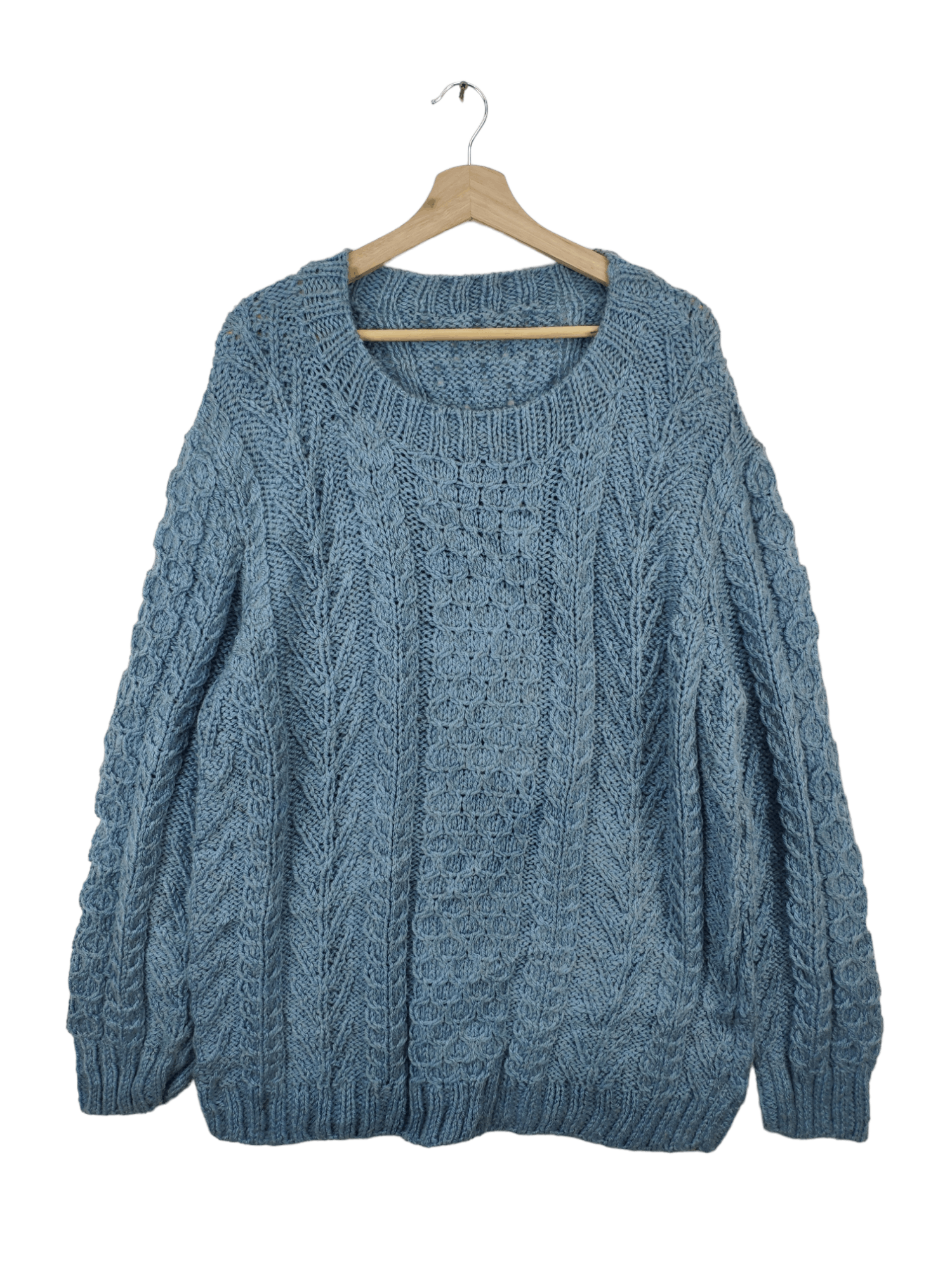Aran Isles Knitwear × Japanese Brand × Vintage Wool Cable Knit Sweater Issey Miyake Style Size L / US 10 / IT 46 - 1 Thumbnail