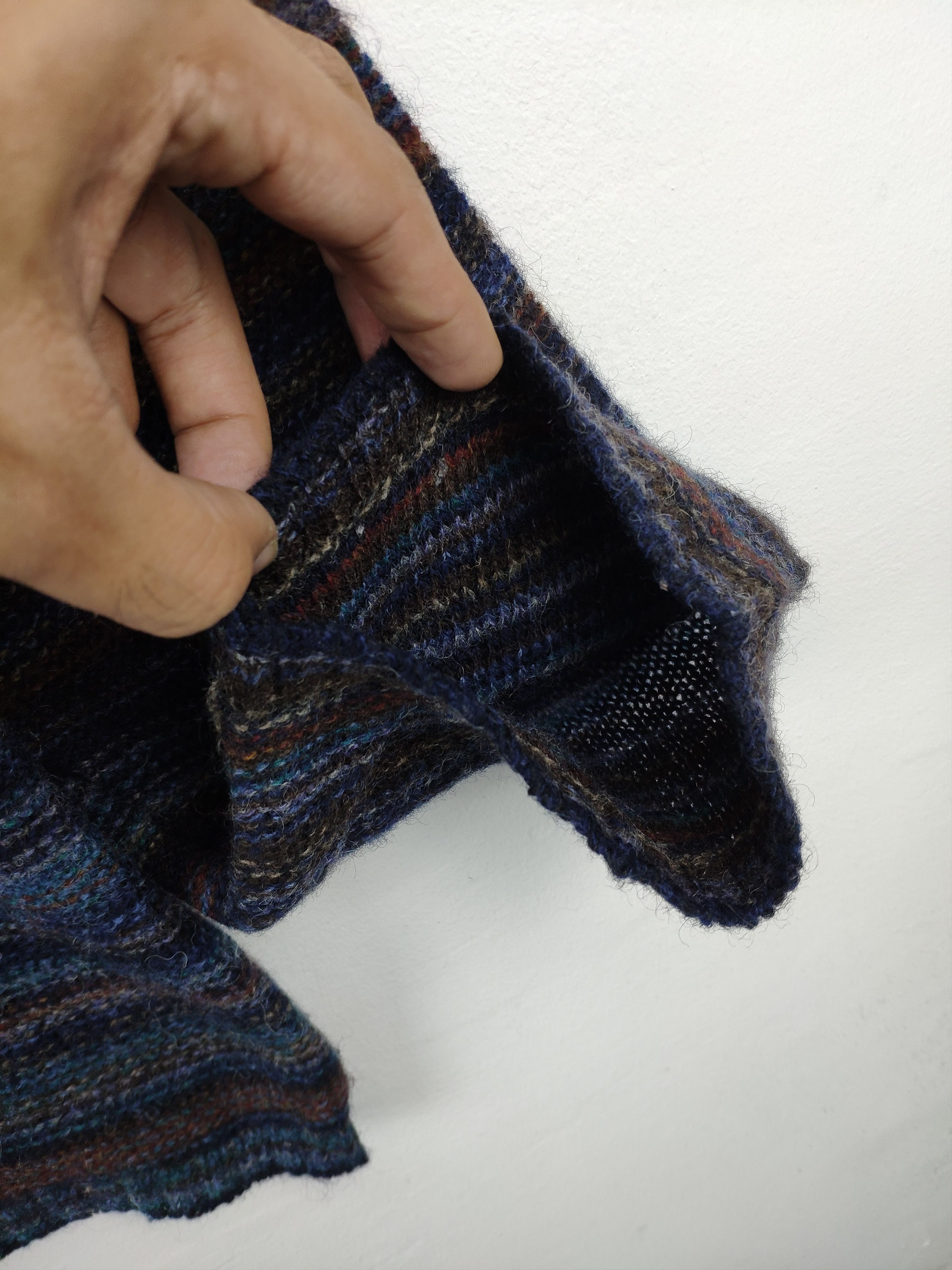Aran Isles Knitwear × Japanese Brand × Native Fuzzy Wool Sweater Mohair Multicolour Unbranded Size M / US 6-8 / IT 42-44 - 5 Thumbnail