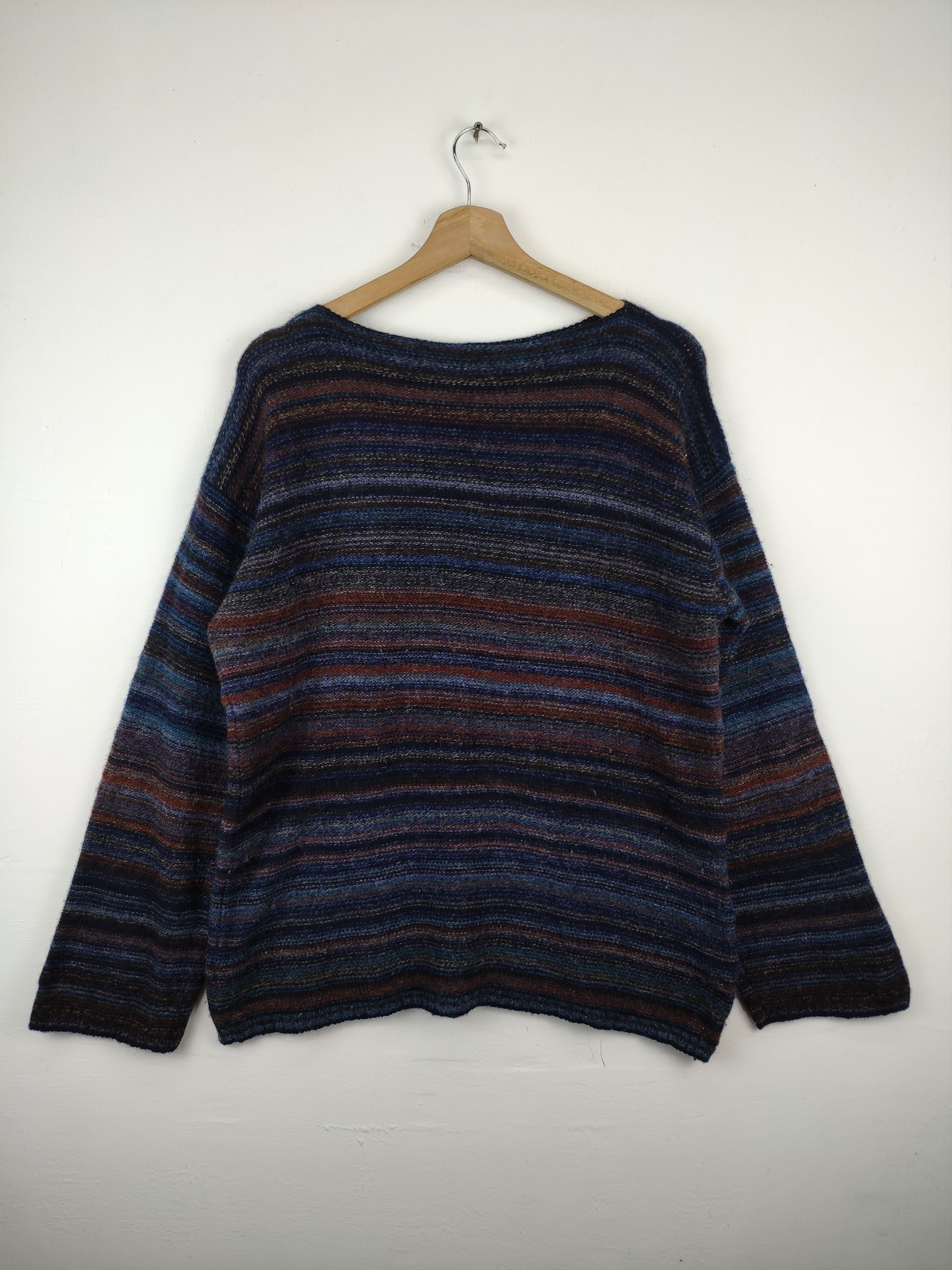 Aran Isles Knitwear × Japanese Brand × Native Fuzzy Wool Sweater Mohair Multicolour Unbranded Size M / US 6-8 / IT 42-44 - 2 Thumbnail