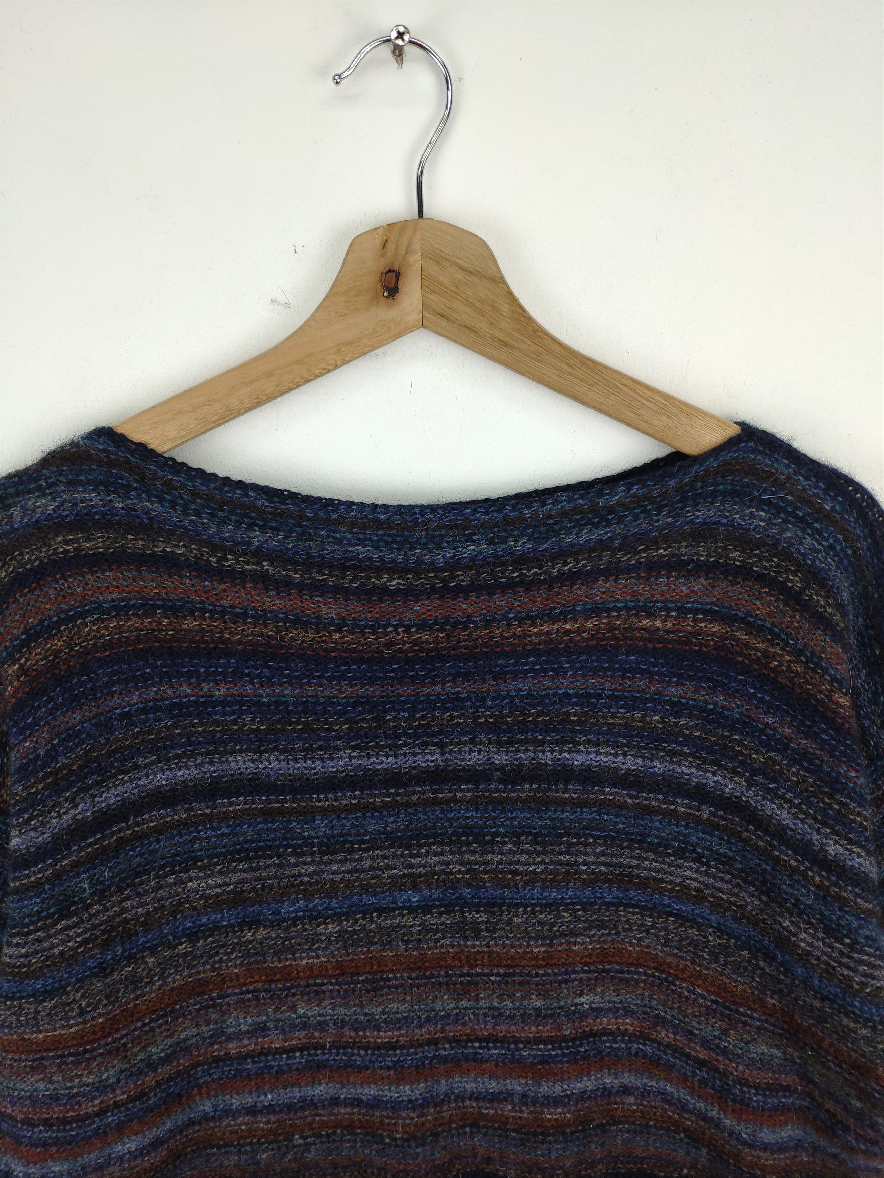 Aran Isles Knitwear × Japanese Brand × Native Fuzzy Wool Sweater Mohair Multicolour Unbranded Size M / US 6-8 / IT 42-44 - 7 Thumbnail