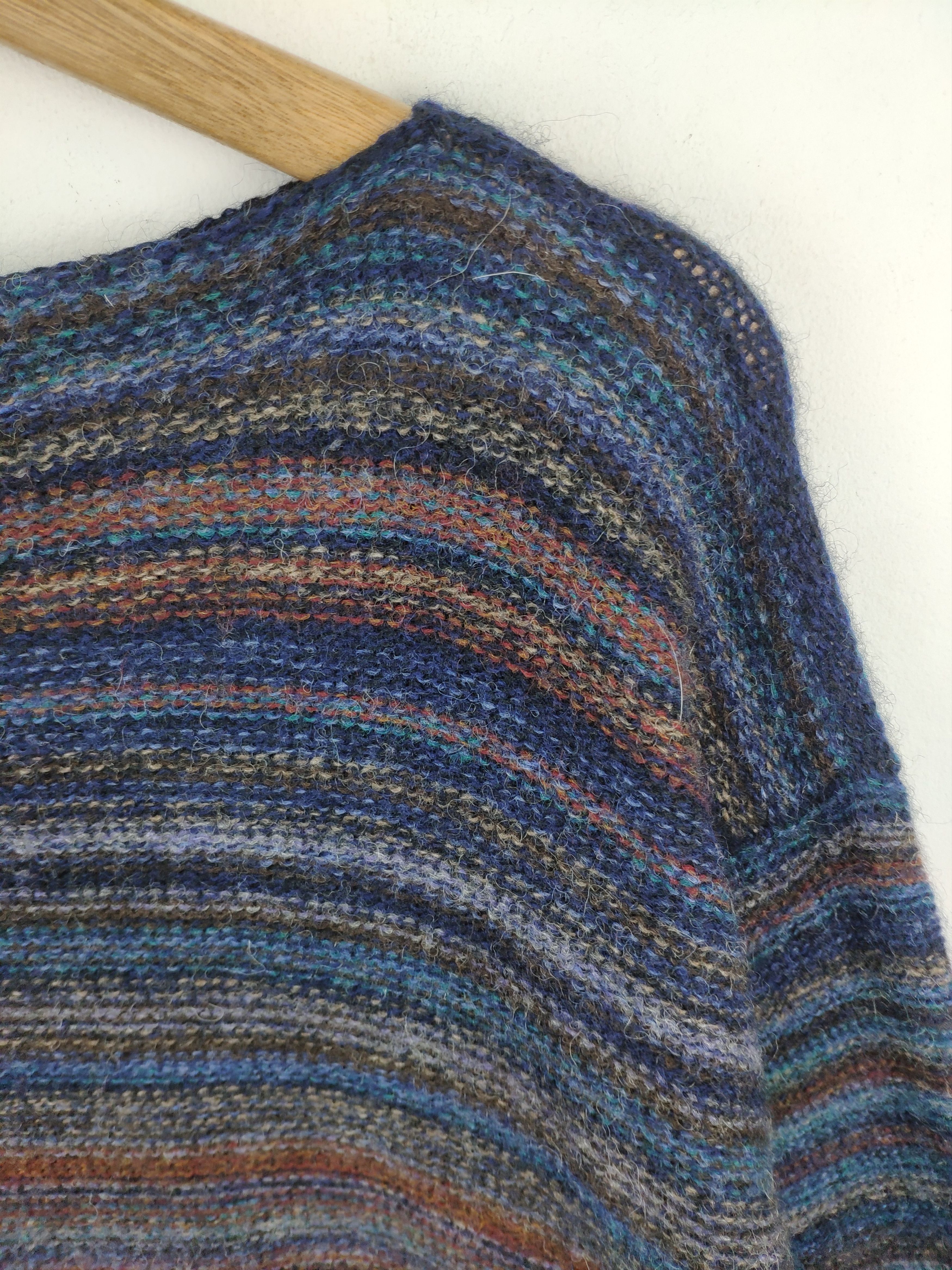 Aran Isles Knitwear × Japanese Brand × Native Fuzzy Wool Sweater Mohair Multicolour Unbranded Size M / US 6-8 / IT 42-44 - 8 Thumbnail