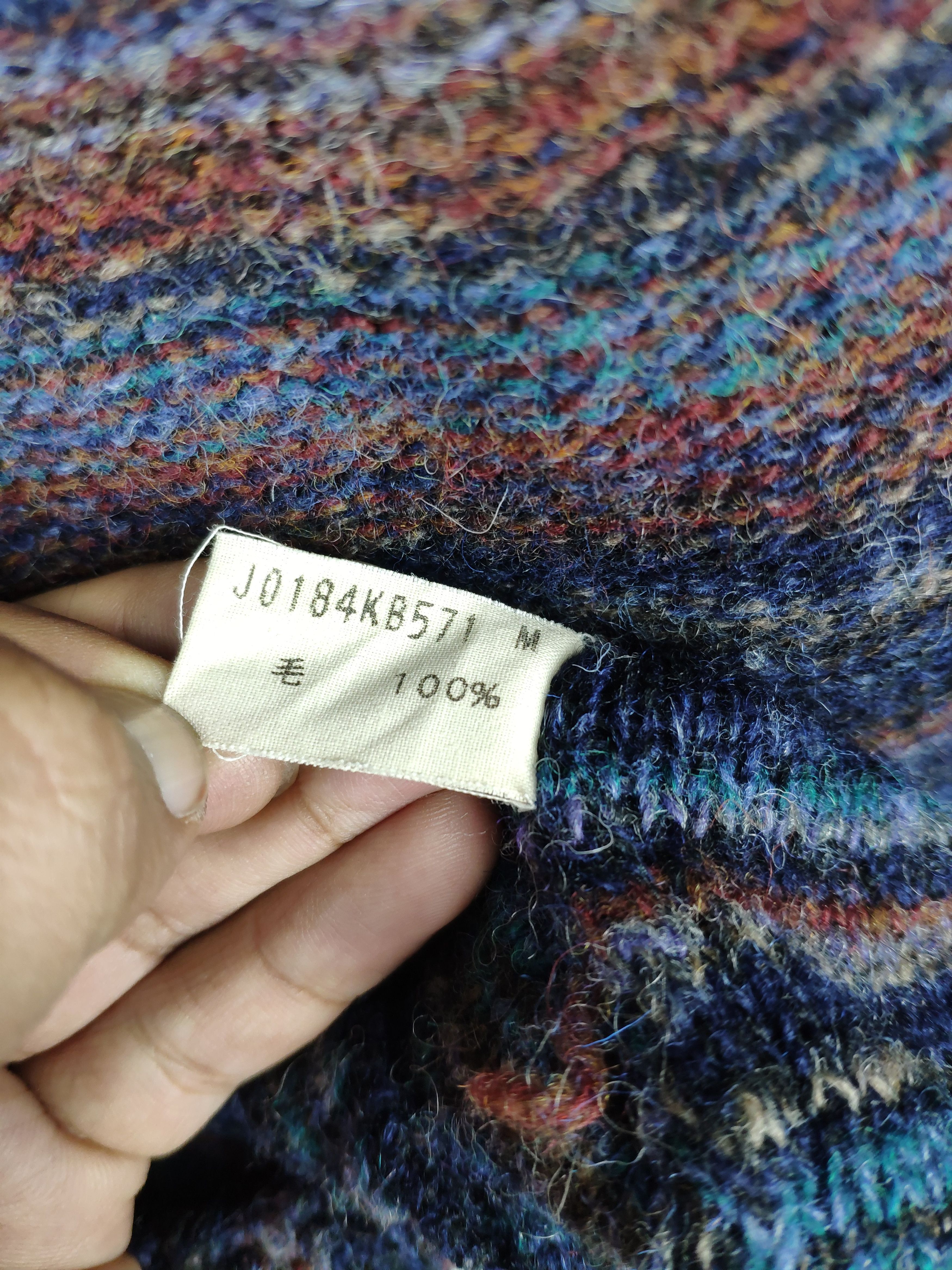 Aran Isles Knitwear × Japanese Brand × Native Fuzzy Wool Sweater Mohair Multicolour Unbranded Size M / US 6-8 / IT 42-44 - 9 Thumbnail