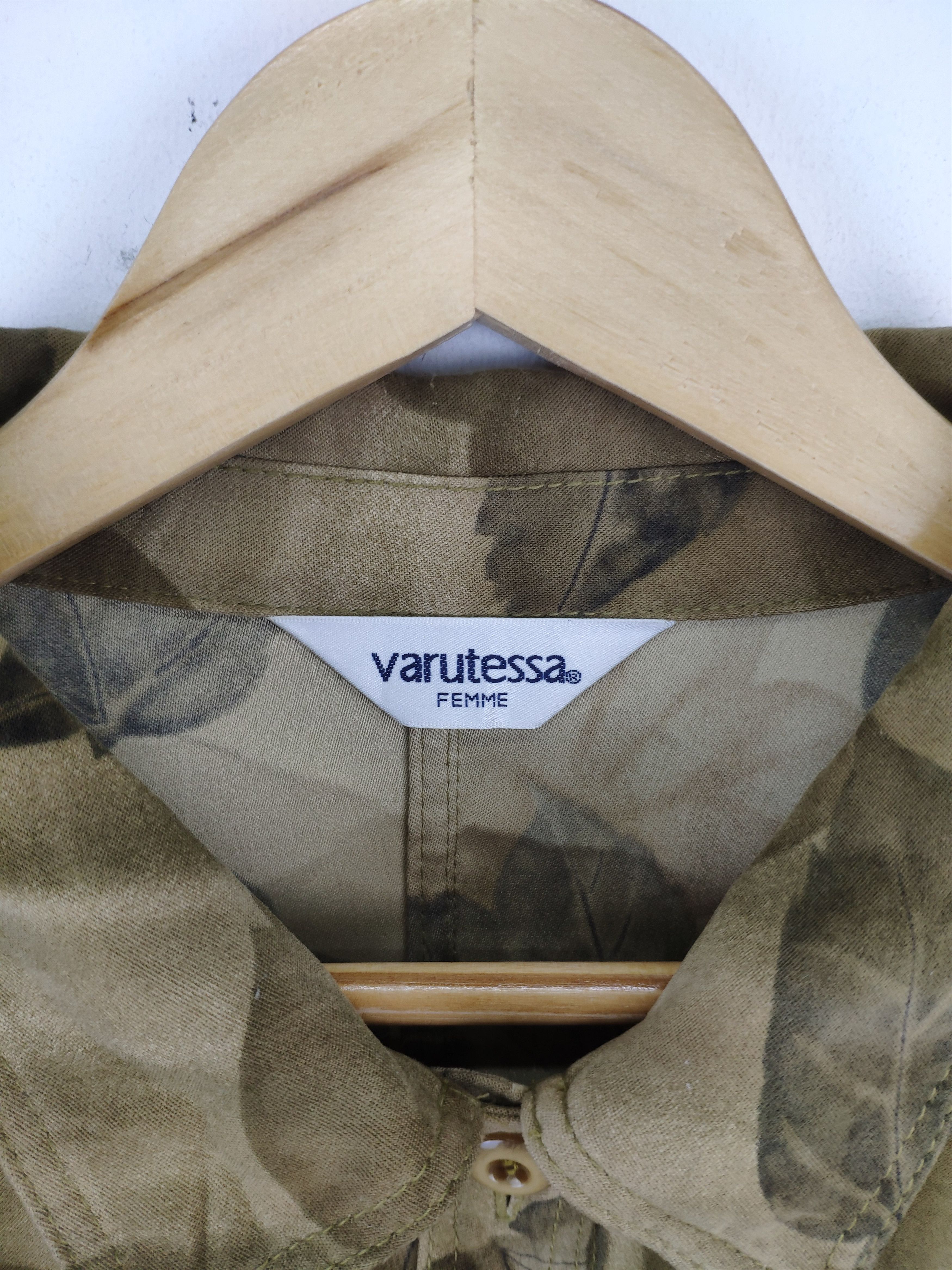 Designer × Japanese Brand Vintage Button Up Leaf Motif Varutessa Femme Size L / US 10 / IT 46 - 3 Thumbnail