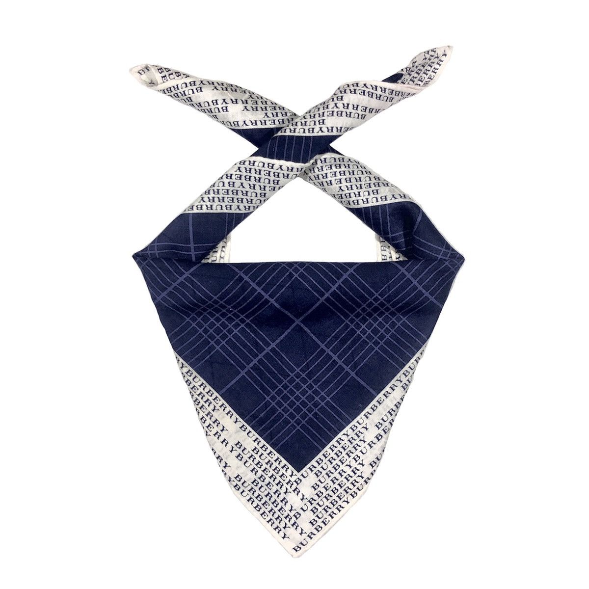 Burberry Burberry Logo Wording Checkered Handkerchief Pocketsquare Size ONE SIZE - 1 Thumbnail