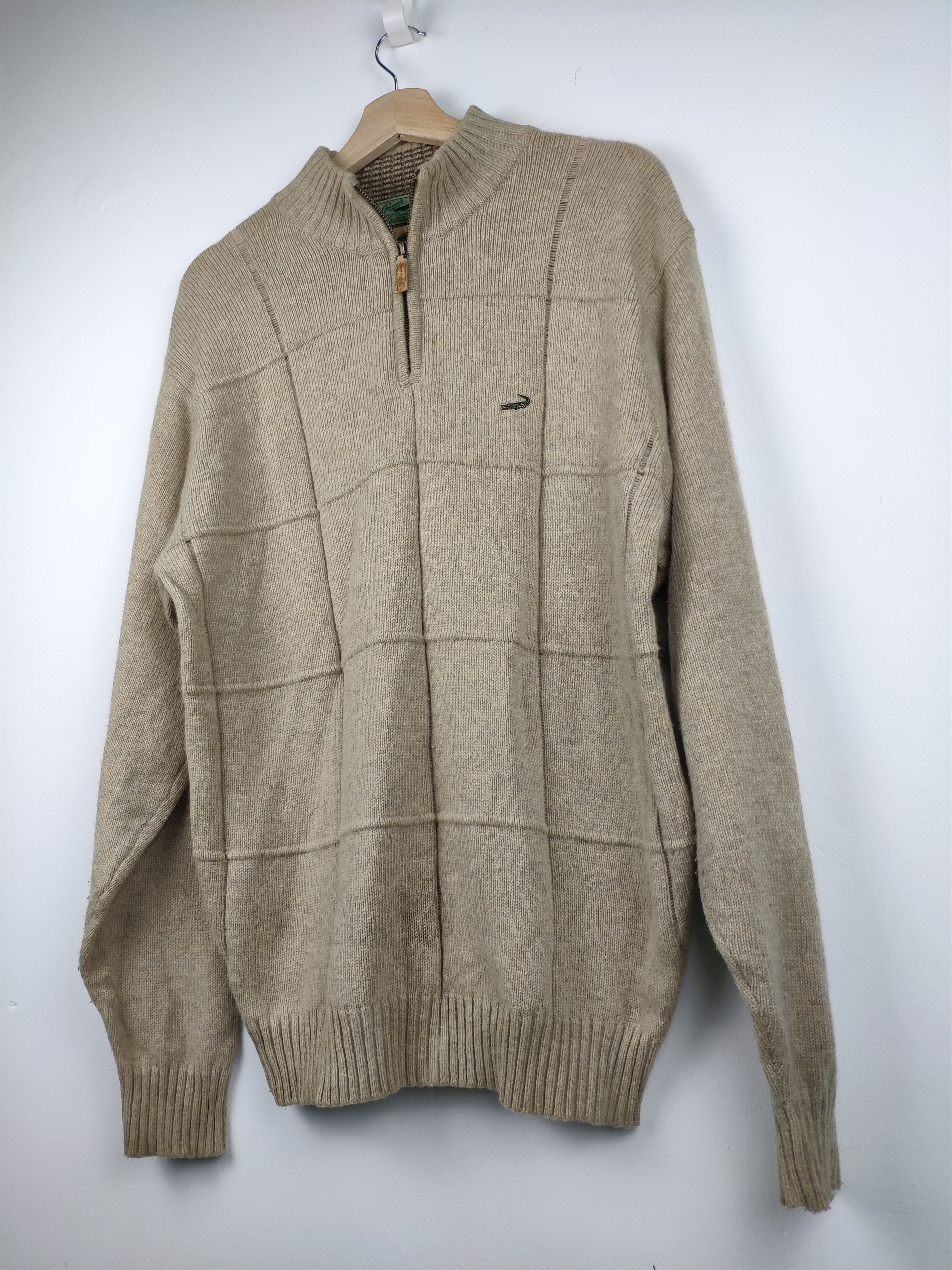 Japanese Brand × Vintage Vintage Wool Knit Sweater Half Zip Crocodile Size US M / EU 48-50 / 2 - 2 Thumbnail