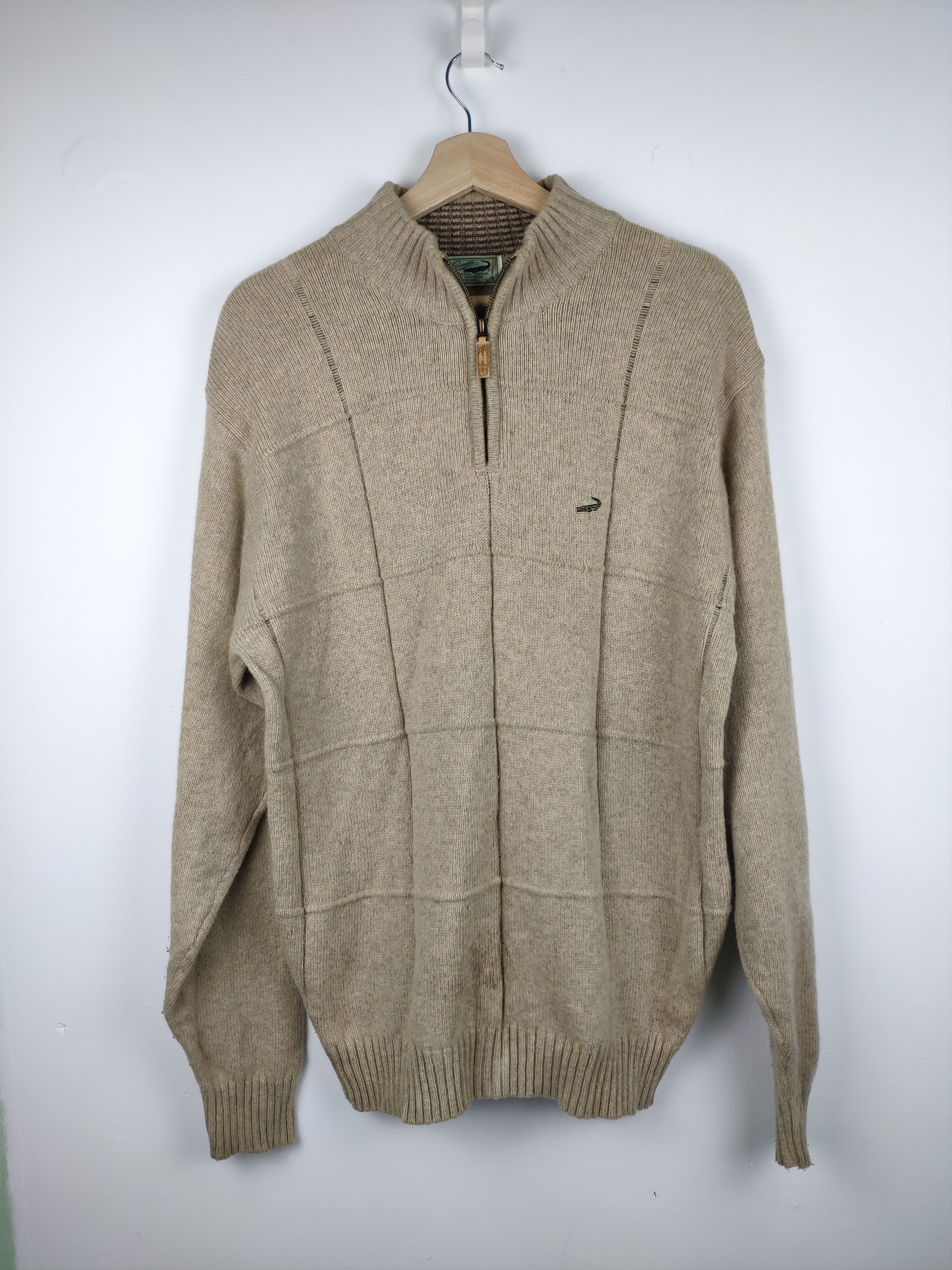 Japanese Brand × Vintage Vintage Wool Knit Sweater Half Zip Crocodile Size US M / EU 48-50 / 2 - 1 Thumbnail