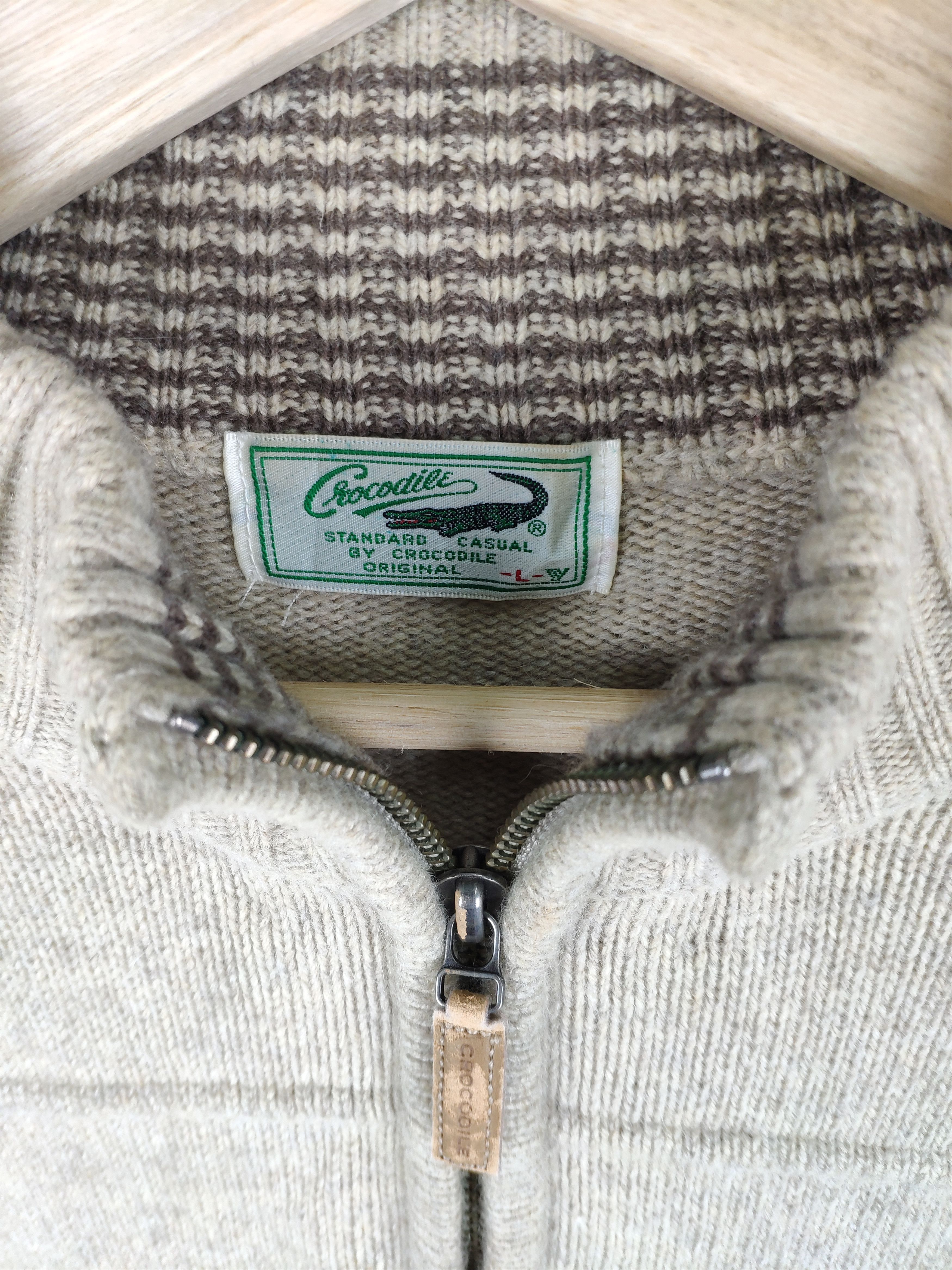 Japanese Brand × Vintage Vintage Wool Knit Sweater Half Zip Crocodile Size US M / EU 48-50 / 2 - 4 Thumbnail