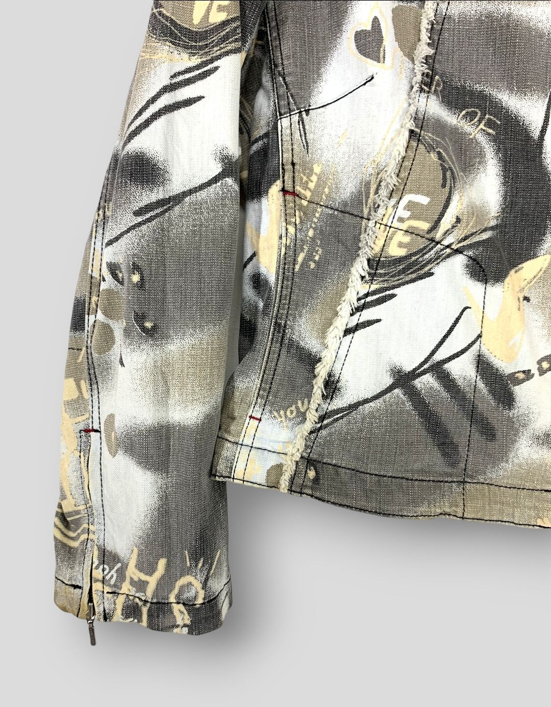 Una parte allover print biker jacket