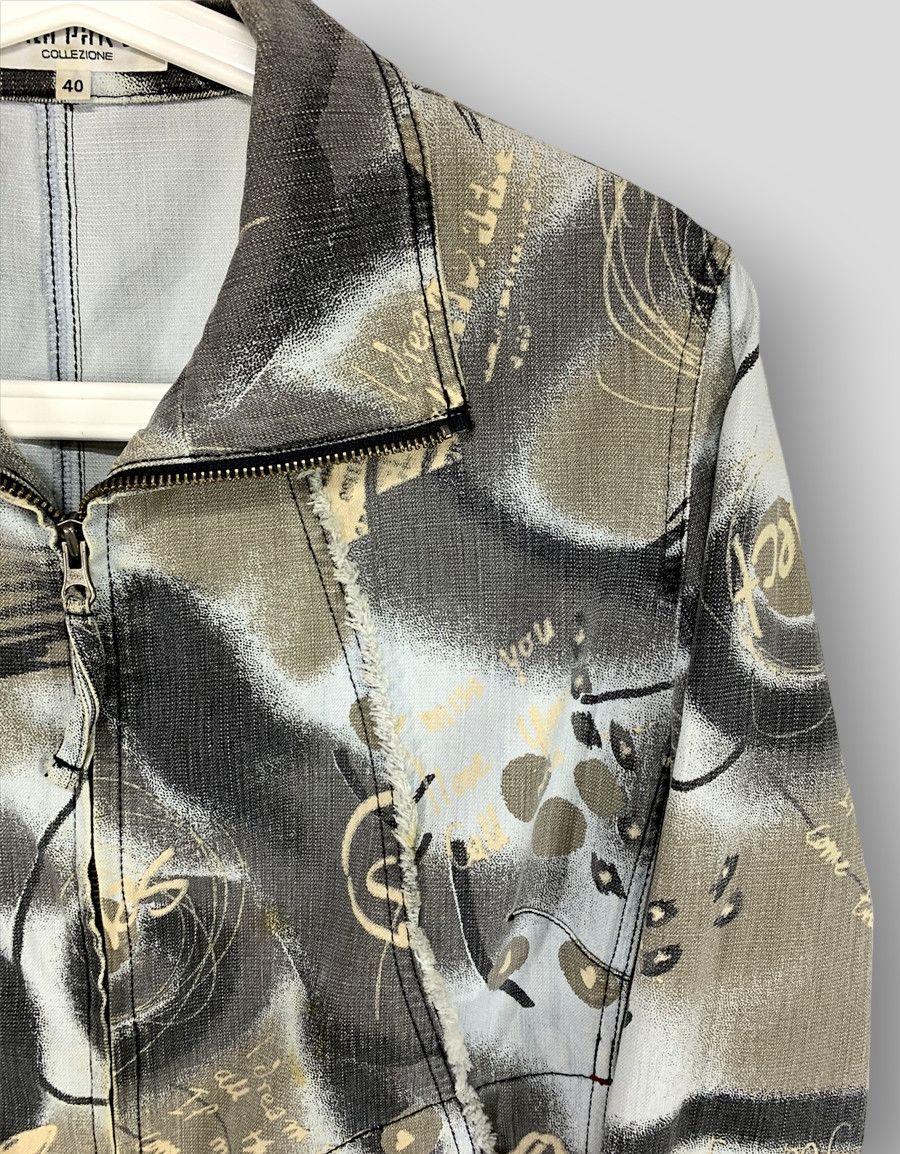 Una parte allover print biker jacket