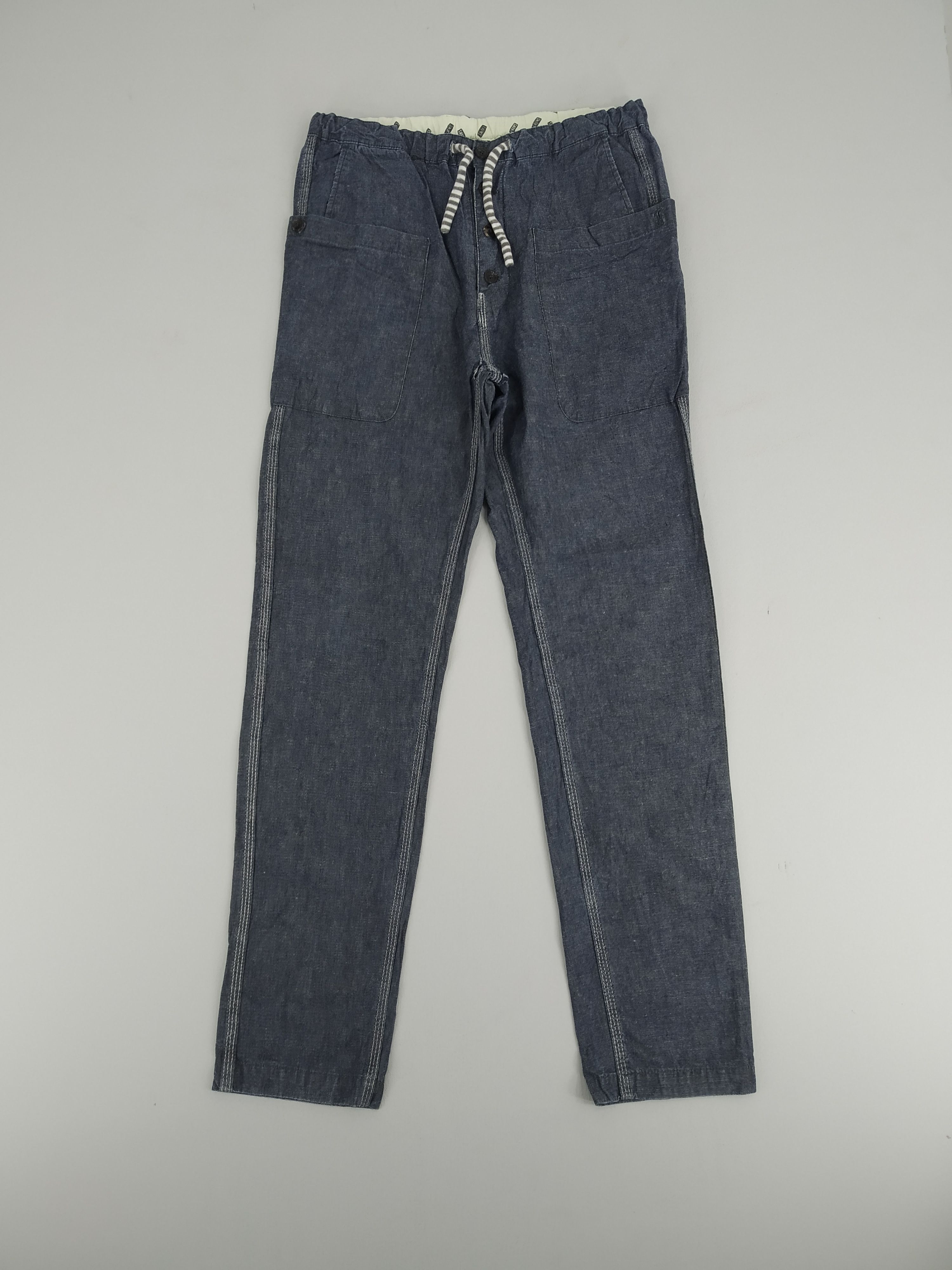 Chums Indigo Double Pocket Casual Pants Retro Cargo Pants