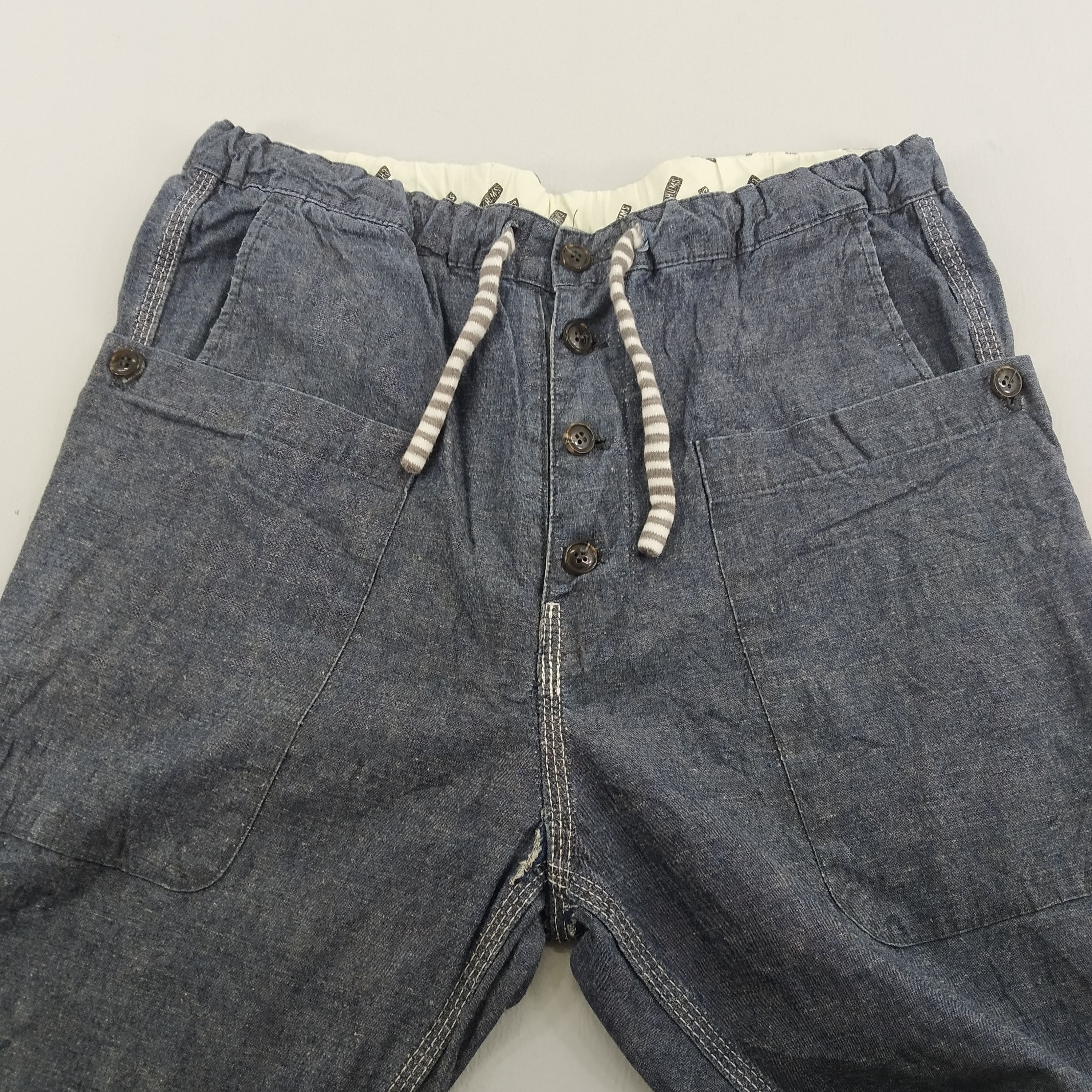 Chums Indigo Double Pocket Casual Pants Retro Cargo Pants
