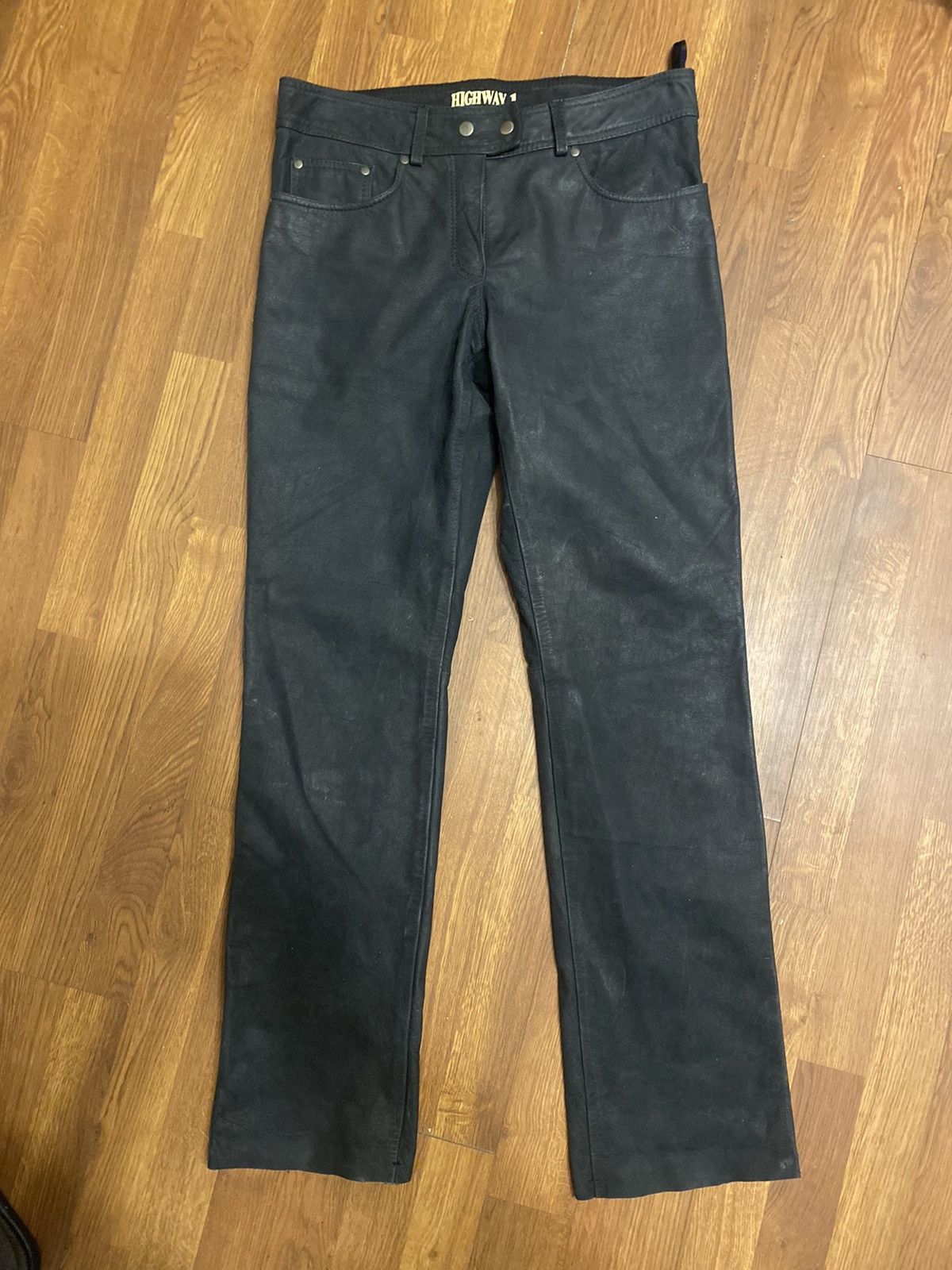 Genuine Leather Black leather pants luxury highway Size US 32 / EU 48 - 5 Thumbnail