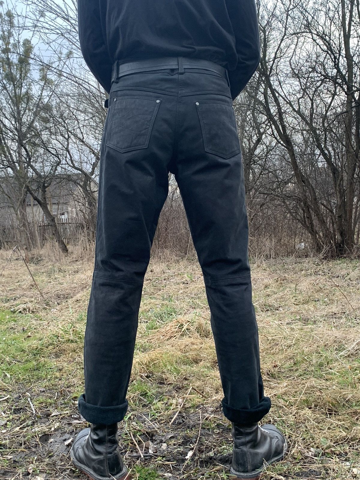 Genuine Leather Black leather pants luxury highway Size US 32 / EU 48 - 3 Thumbnail