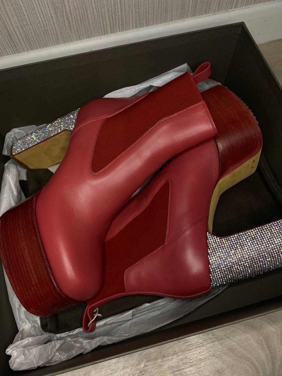 image of Rick Owens Heel Shoes in Red, Men's (Size 8)