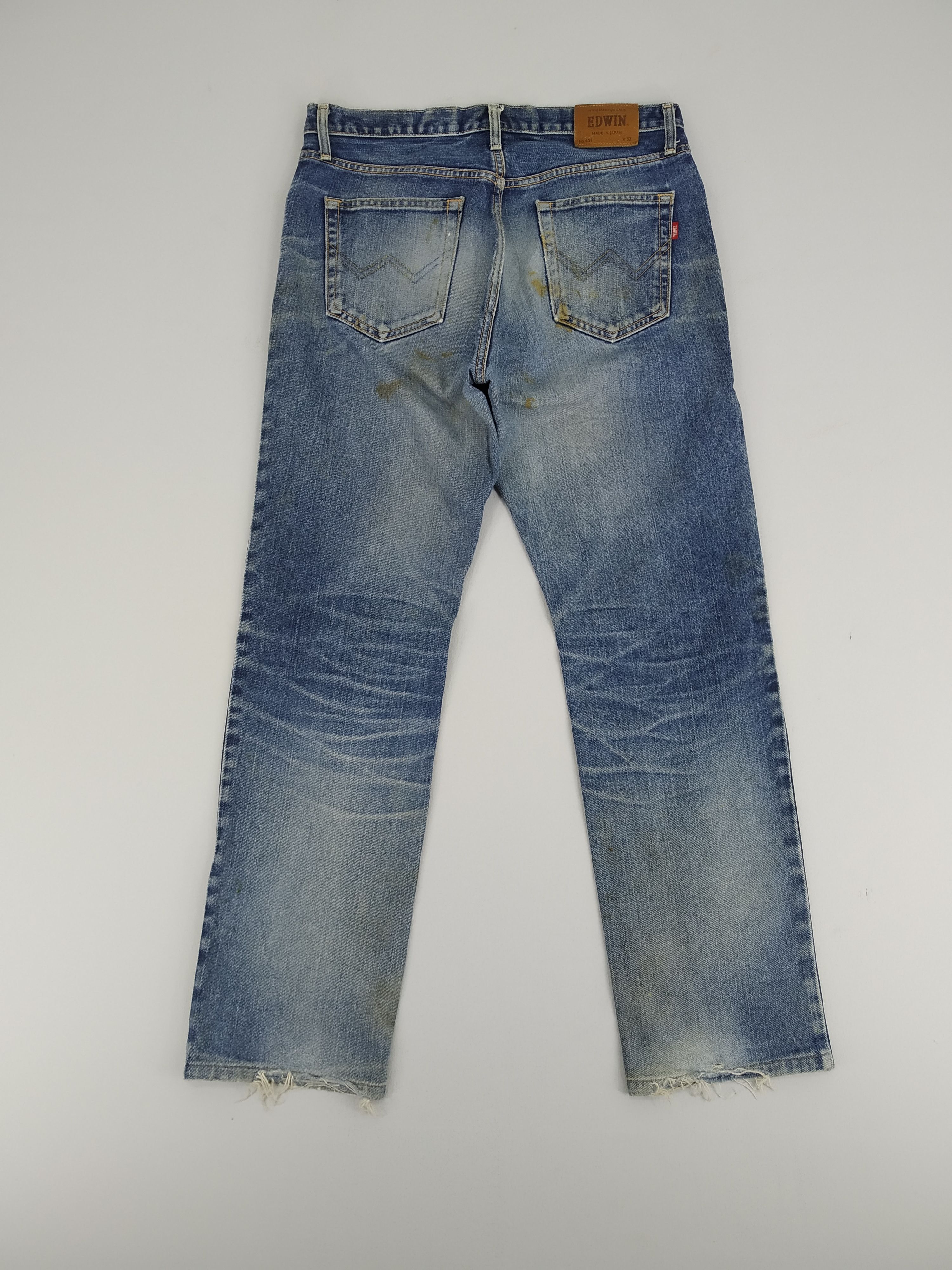 Edwin W33 Edwin 403 Stone Wash Blue Denim Jeans Size US 33 - 2 Thumbnail