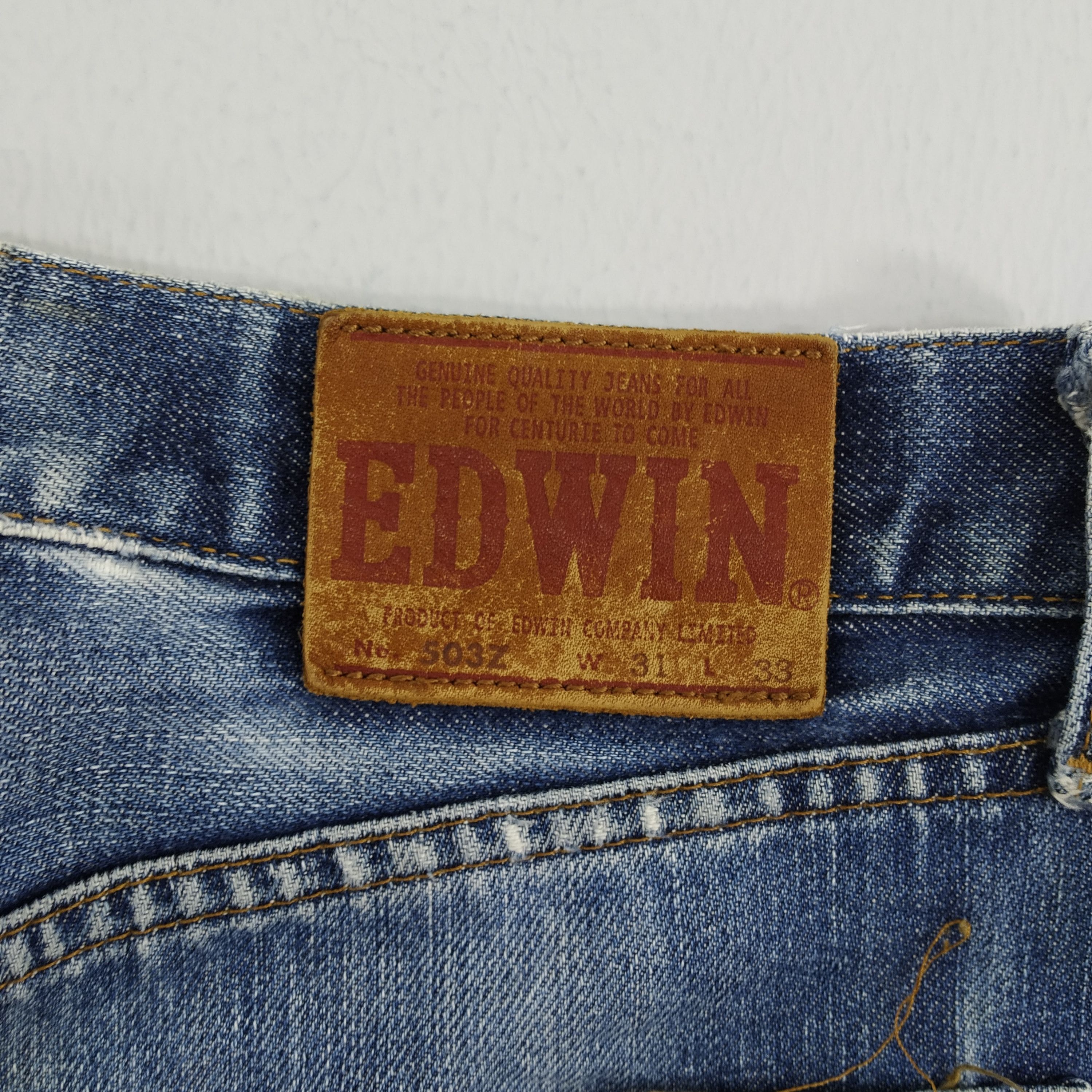 Edwin W30 Distressed Edwin Stone Wash Ripped Blue Faded Jeans Size US 30 / EU 46 - 9 Thumbnail