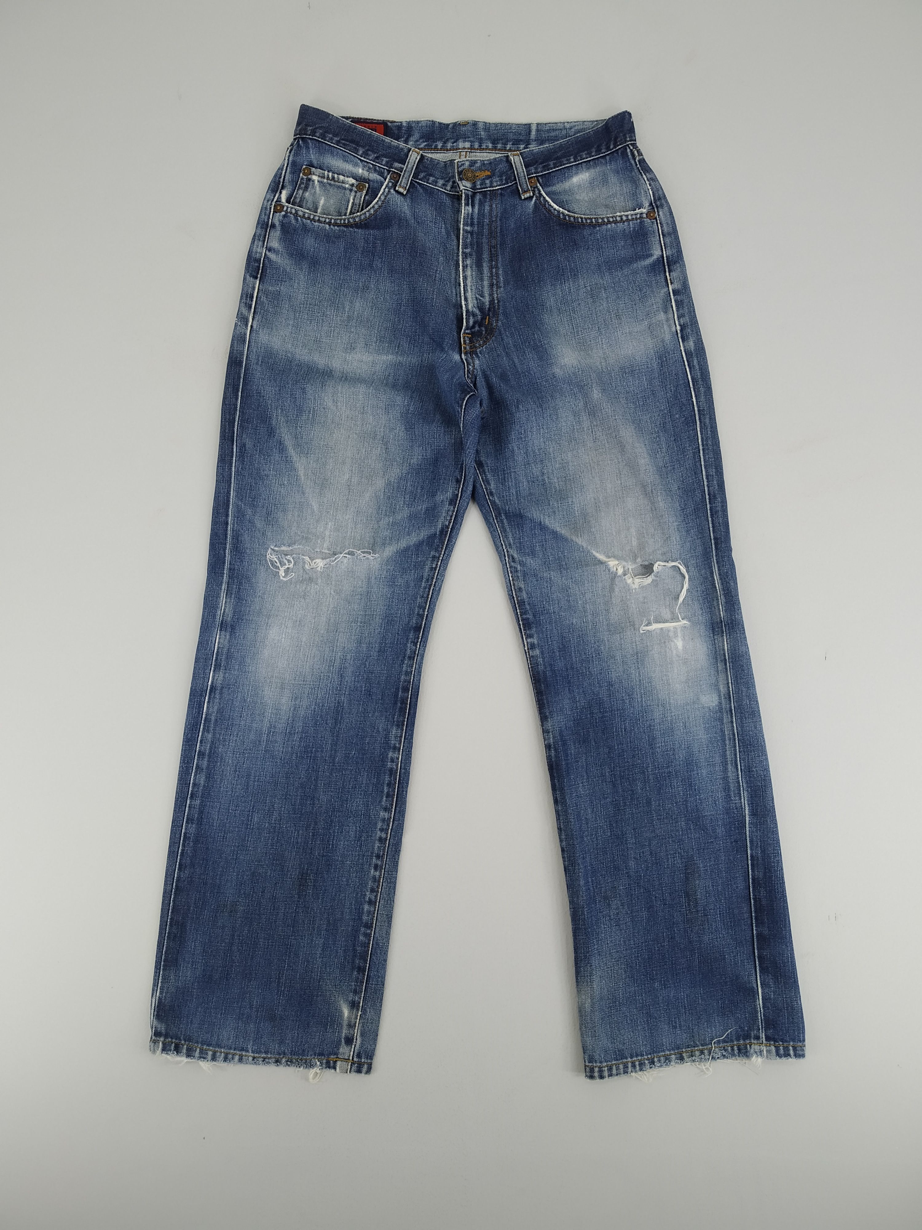Edwin W30 Distressed Edwin Stone Wash Ripped Blue Faded Jeans Size US 30 / EU 46 - 1 Thumbnail