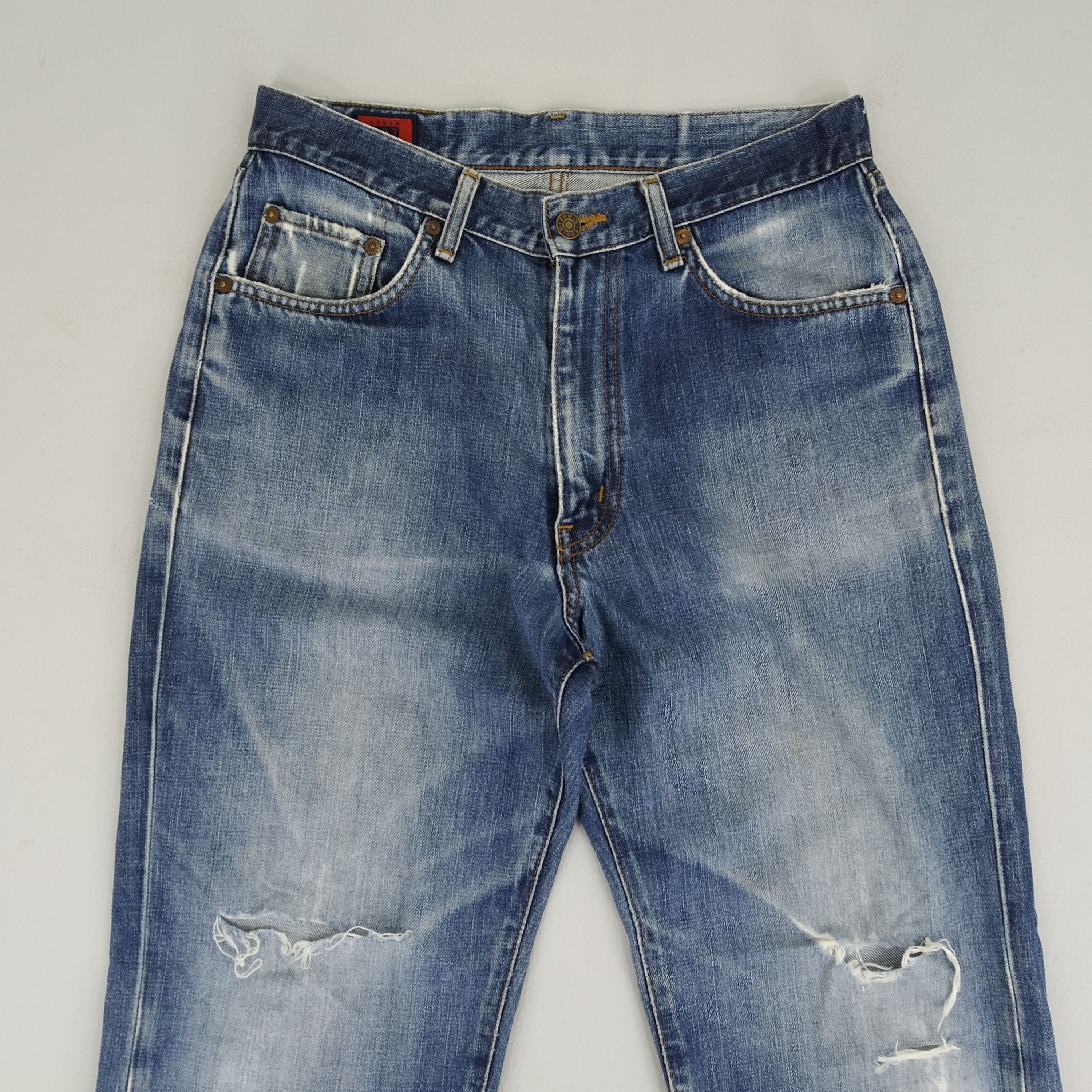 Edwin W30 Distressed Edwin Stone Wash Ripped Blue Faded Jeans Size US 30 / EU 46 - 4 Thumbnail