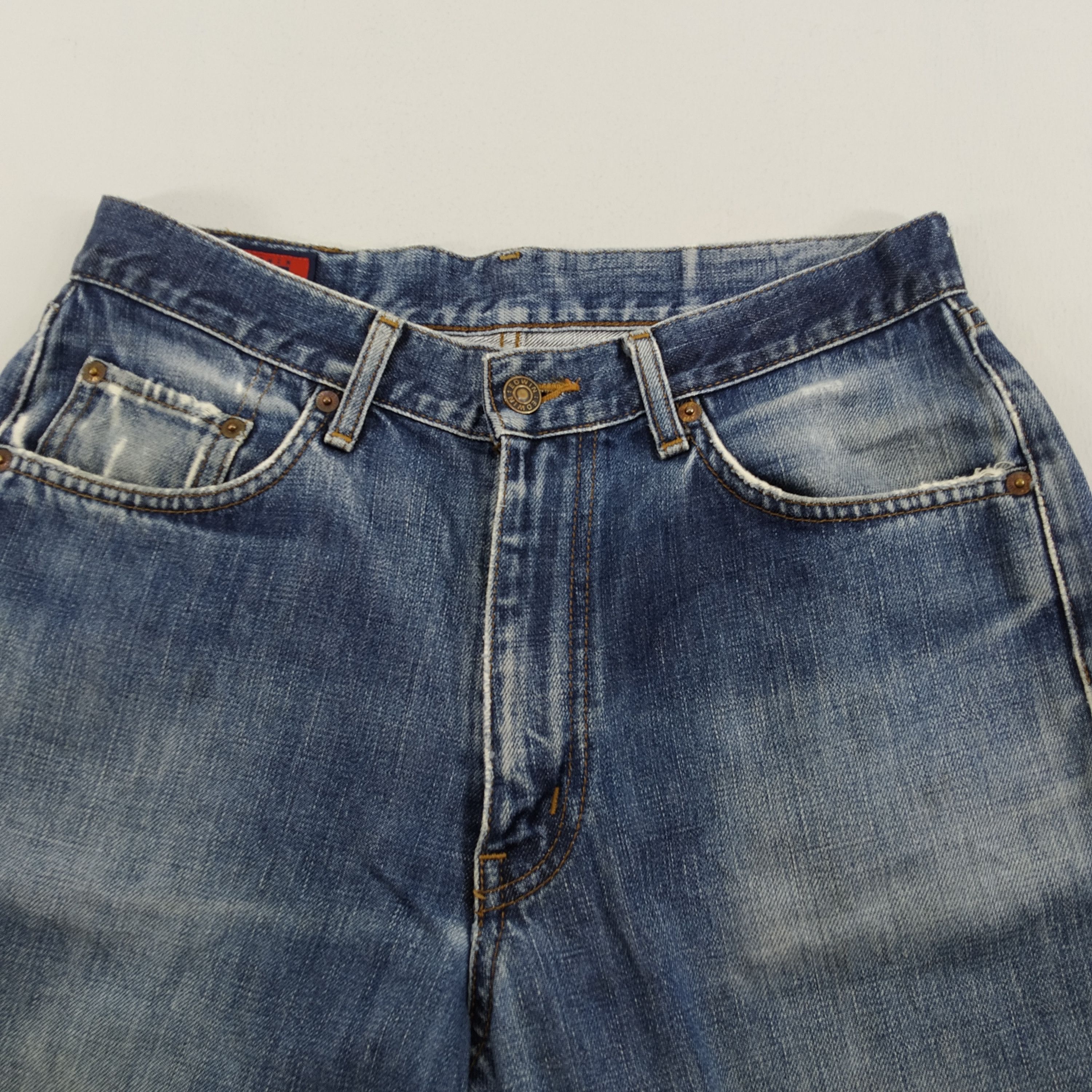 Edwin W30 Distressed Edwin Stone Wash Ripped Blue Faded Jeans Size US 30 / EU 46 - 11 Thumbnail