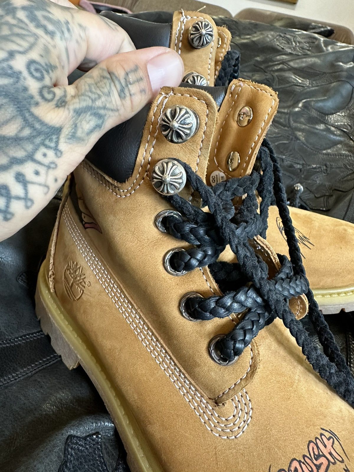Chrome Hearts x Timberland Boots MATTY BOY Art Shoes