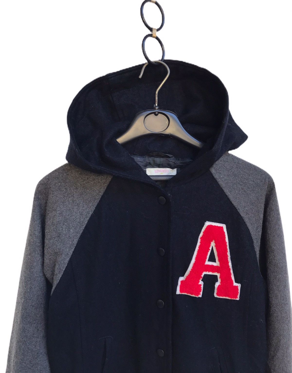Japanese Brand 🔥Browny Wool Baseball Jacket With Hoodies Size US S / EU 44-46 / 1 - 3 Thumbnail