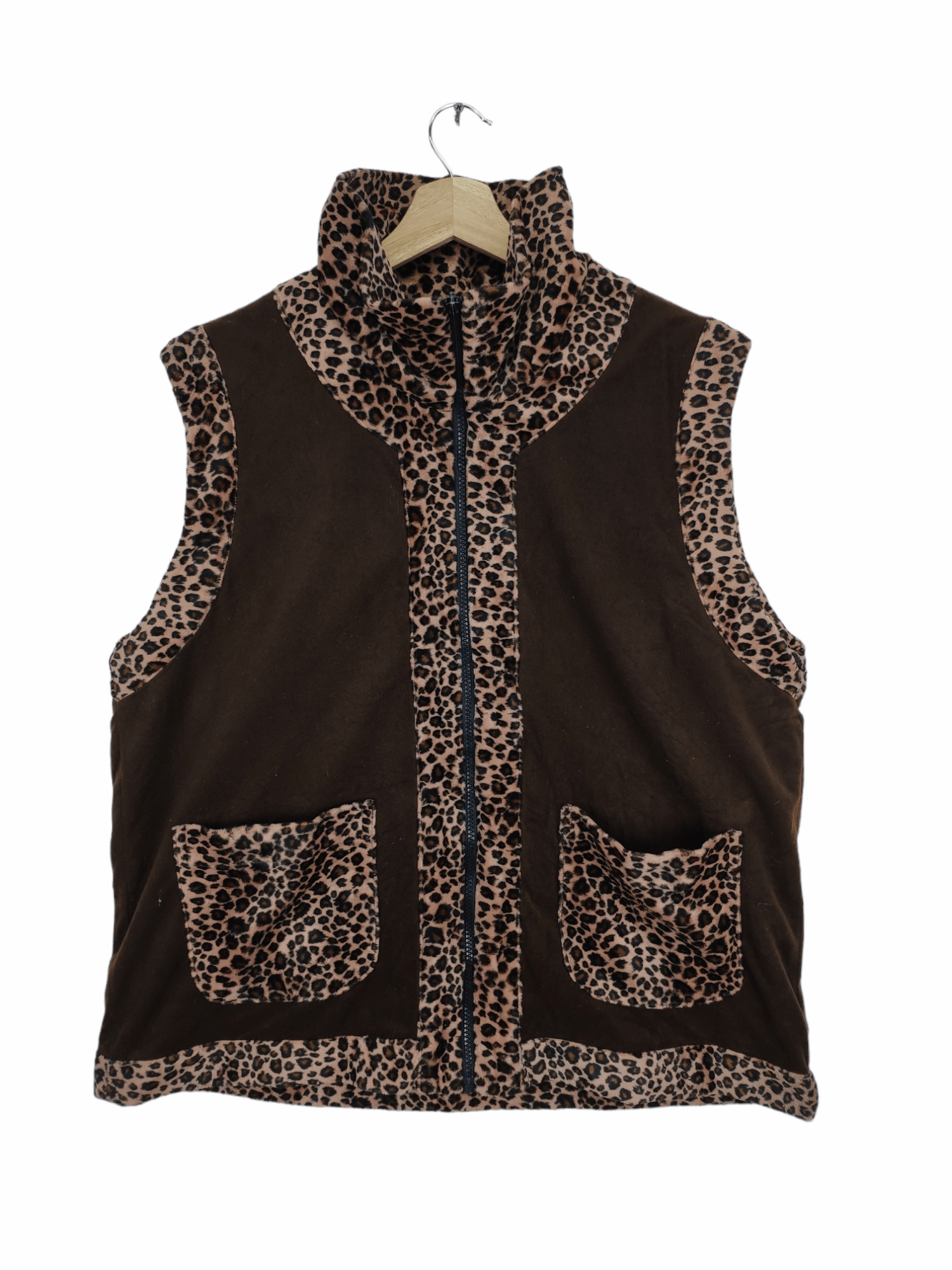 Designer × Japanese Brand Vintage Vest Leopard Reversible Zip Up Size US M / EU 48-50 / 2 - 1 Thumbnail