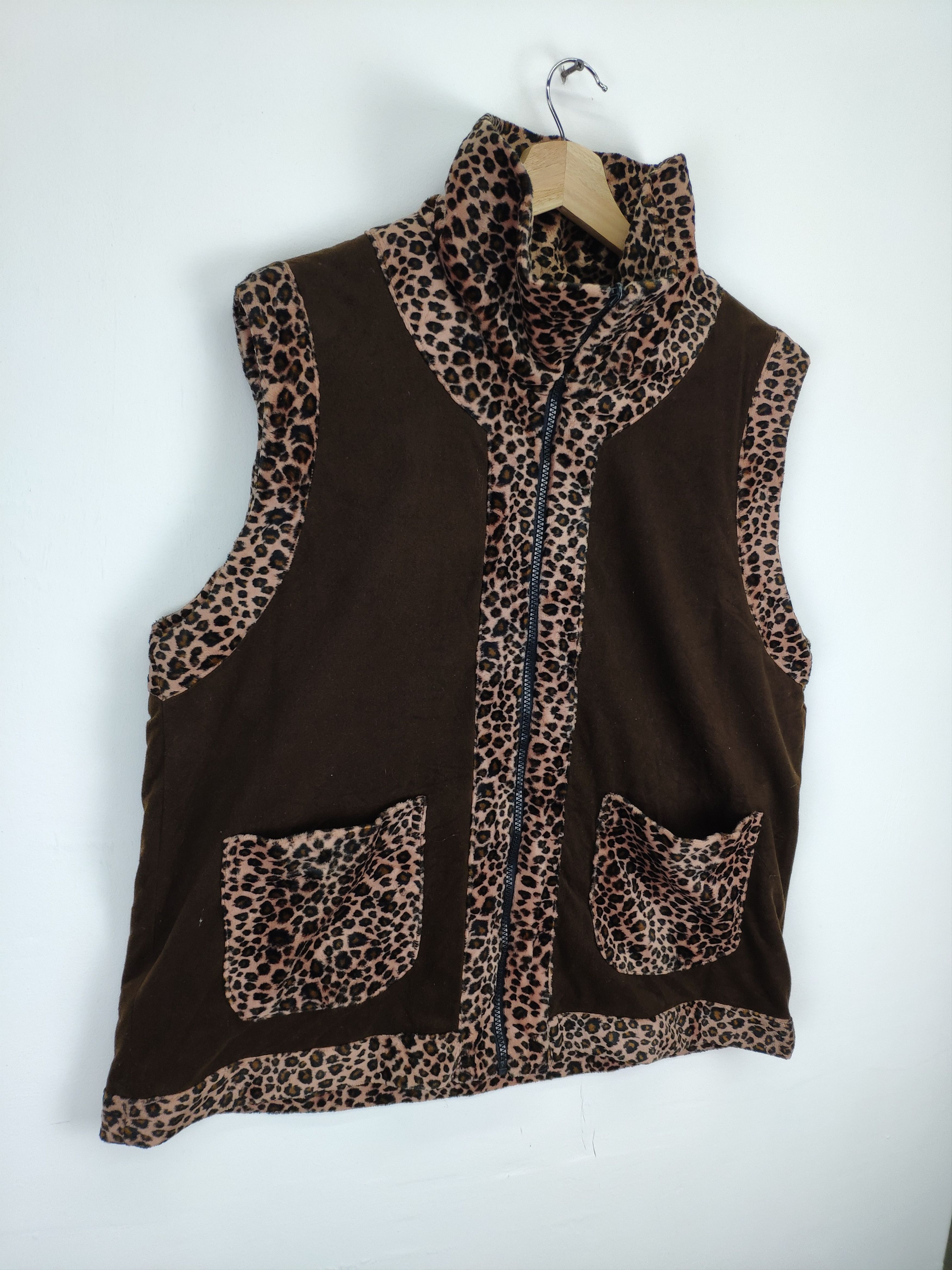 Designer × Japanese Brand Vintage Vest Leopard Reversible Zip Up Size US M / EU 48-50 / 2 - 3 Thumbnail