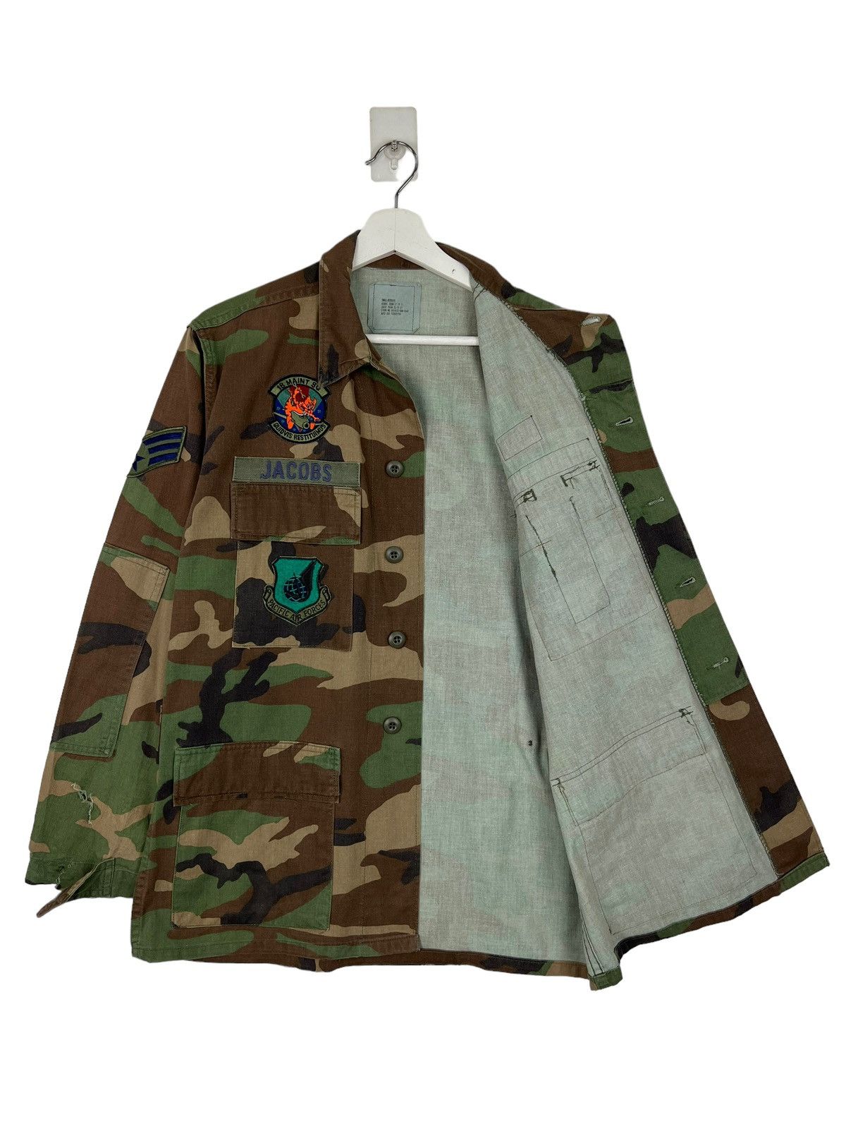 Vintage 🔥 VINTAGE US ARMY CAMO PATCHES JACKET Size US M / EU 48-50 / 2 - 4 Thumbnail