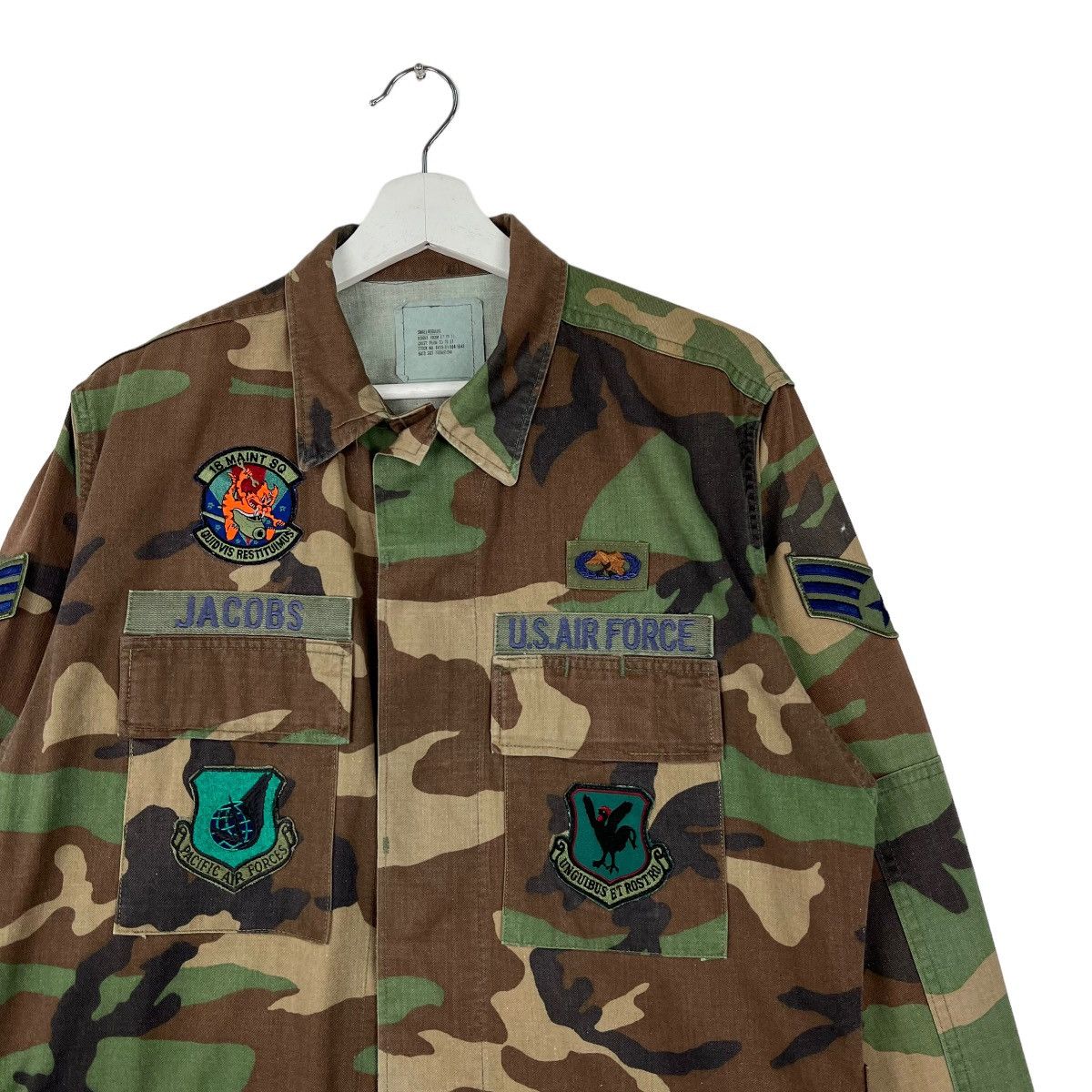 Vintage 🔥 VINTAGE US ARMY CAMO PATCHES JACKET Size US M / EU 48-50 / 2 - 3 Thumbnail