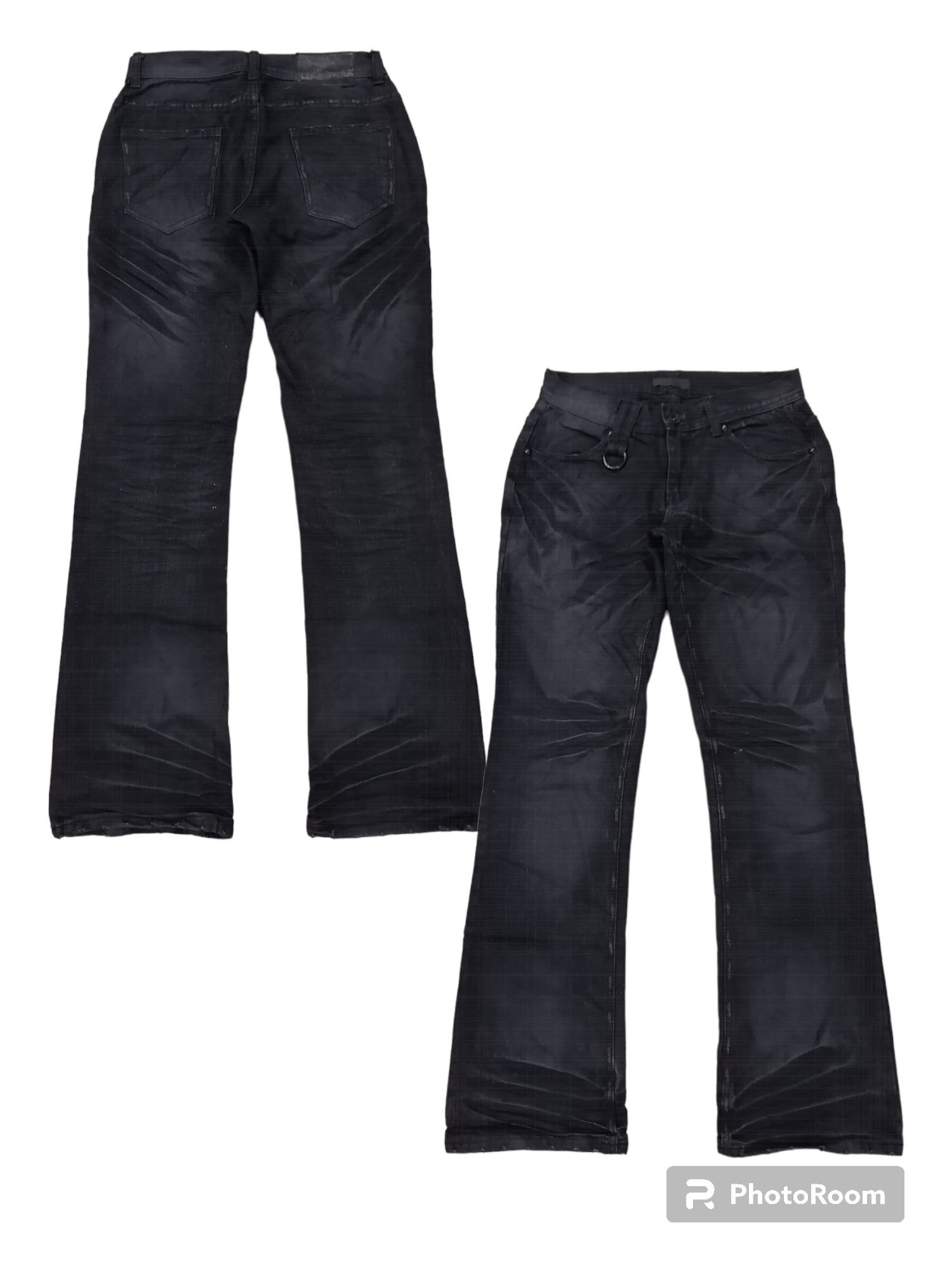 image of Hysteric Glamour Flare Jeans Midas Full Black Claw Mark Denim Pants, Men's (Size 28)