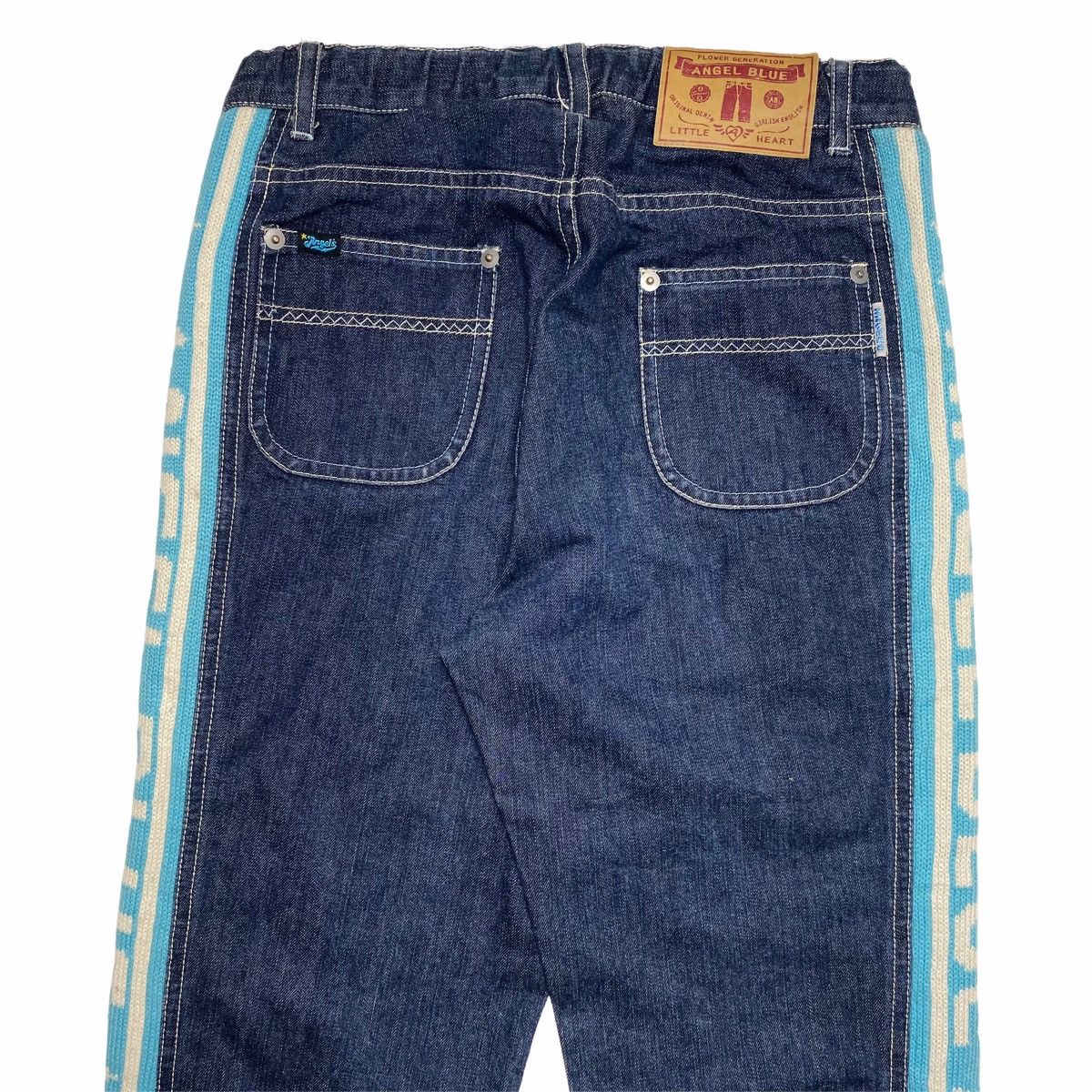 Angel Blue 1990s Angel Blue - Tapped Knitted Denim Pants Size US 28 / EU 44 - 9 Thumbnail