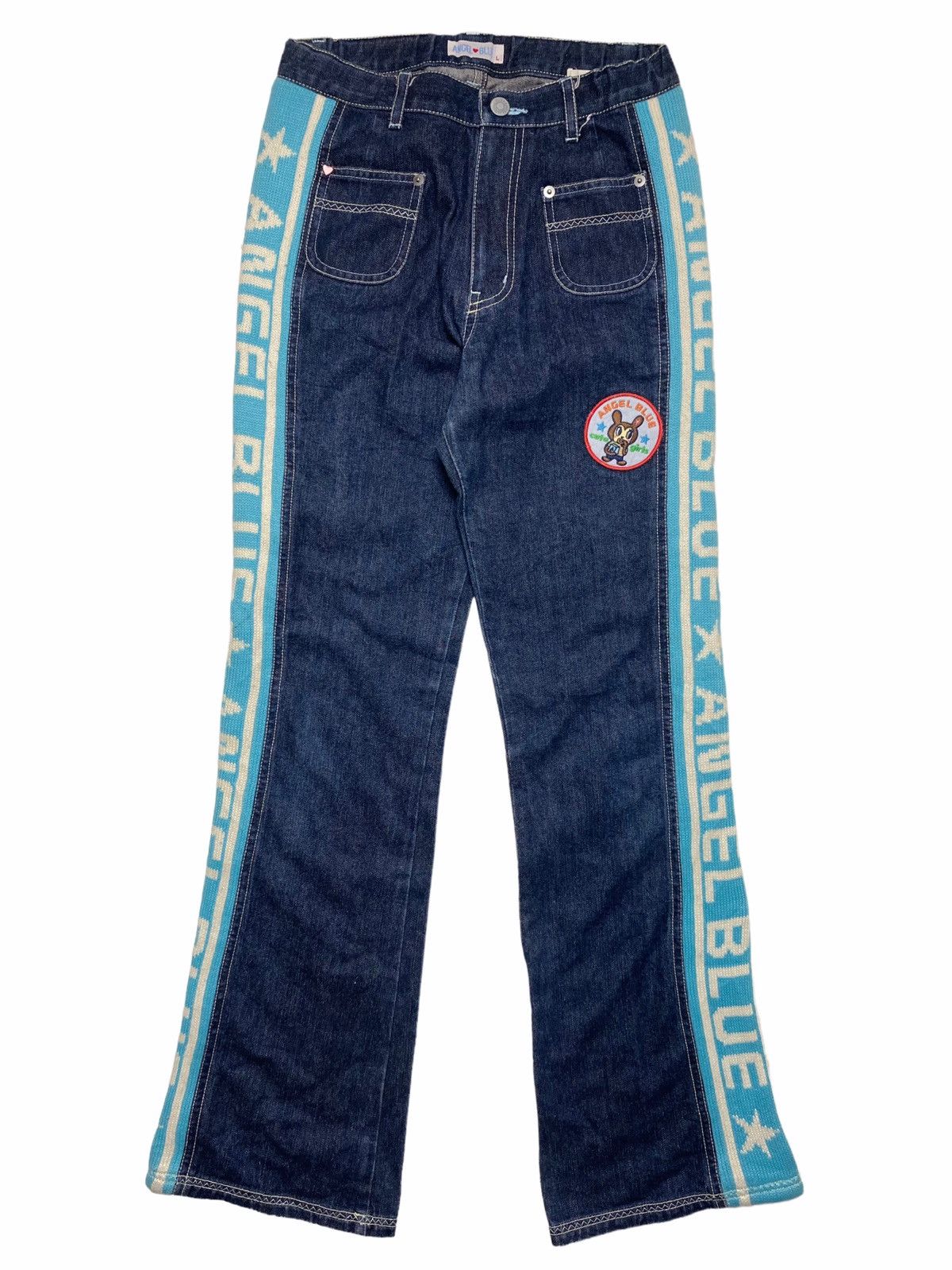 Angel Blue 1990s Angel Blue - Tapped Knitted Denim Pants Size US 28 / EU 44 - 2 Thumbnail