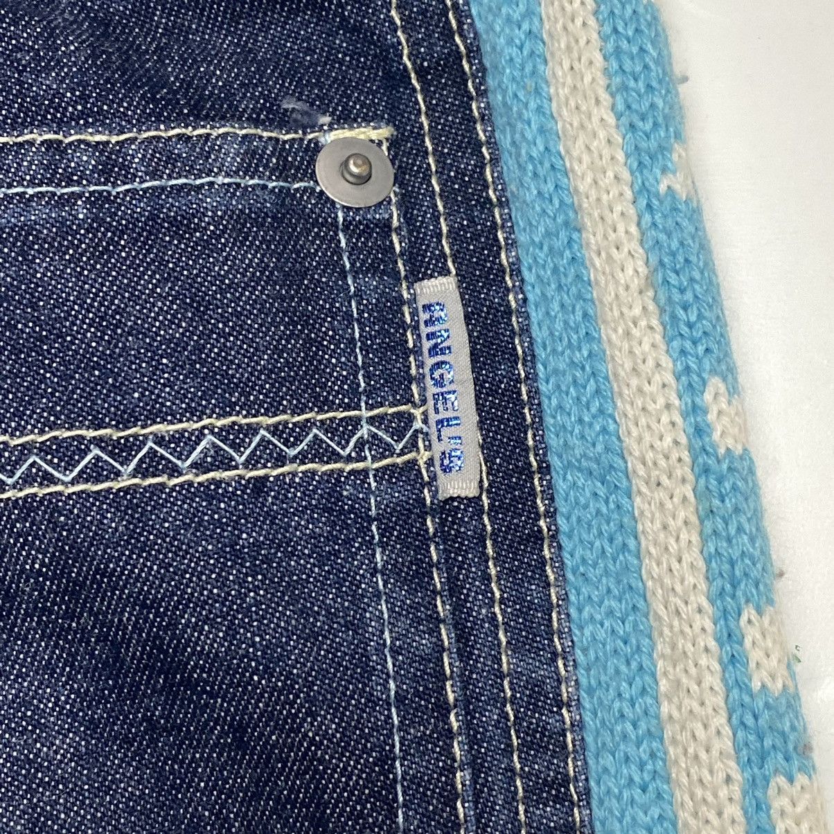 Angel Blue 1990s Angel Blue - Tapped Knitted Denim Pants Size US 28 / EU 44 - 14 Thumbnail
