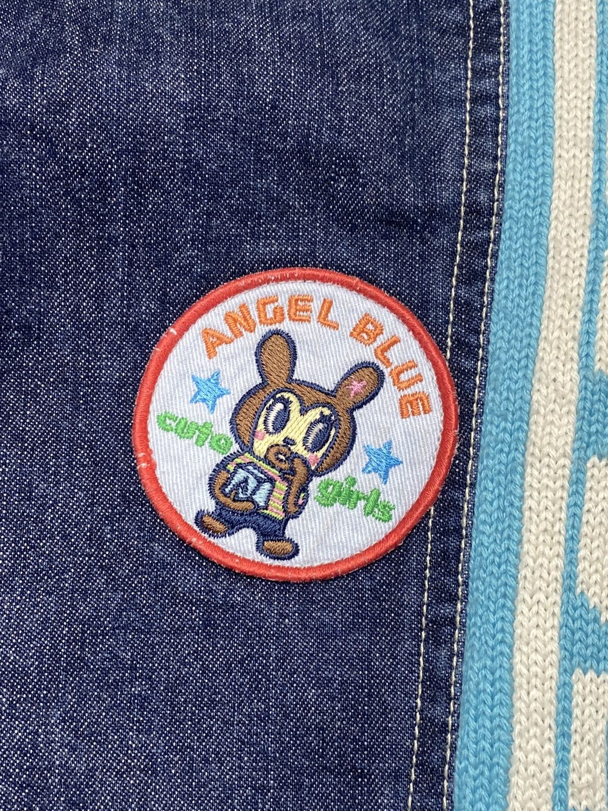 Angel Blue 1990s Angel Blue - Tapped Knitted Denim Pants Size US 28 / EU 44 - 12 Thumbnail