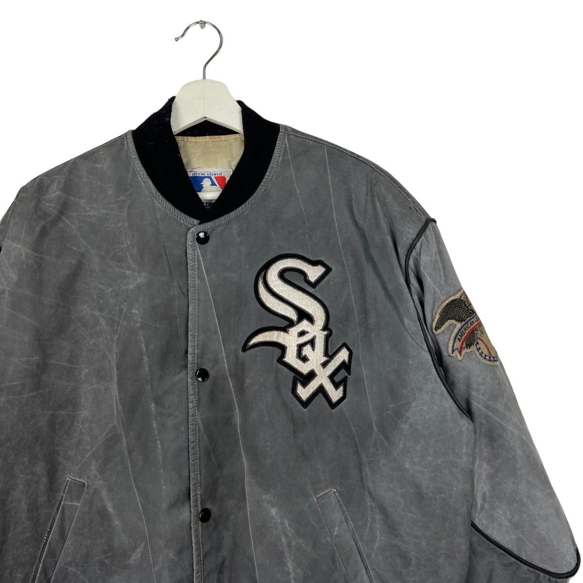 MLB 🔥 VINTAGE WHITE SOX STARTER MLB SATIN BOMBER JACKET Size US M / EU 48-50 / 2 - 4 Thumbnail