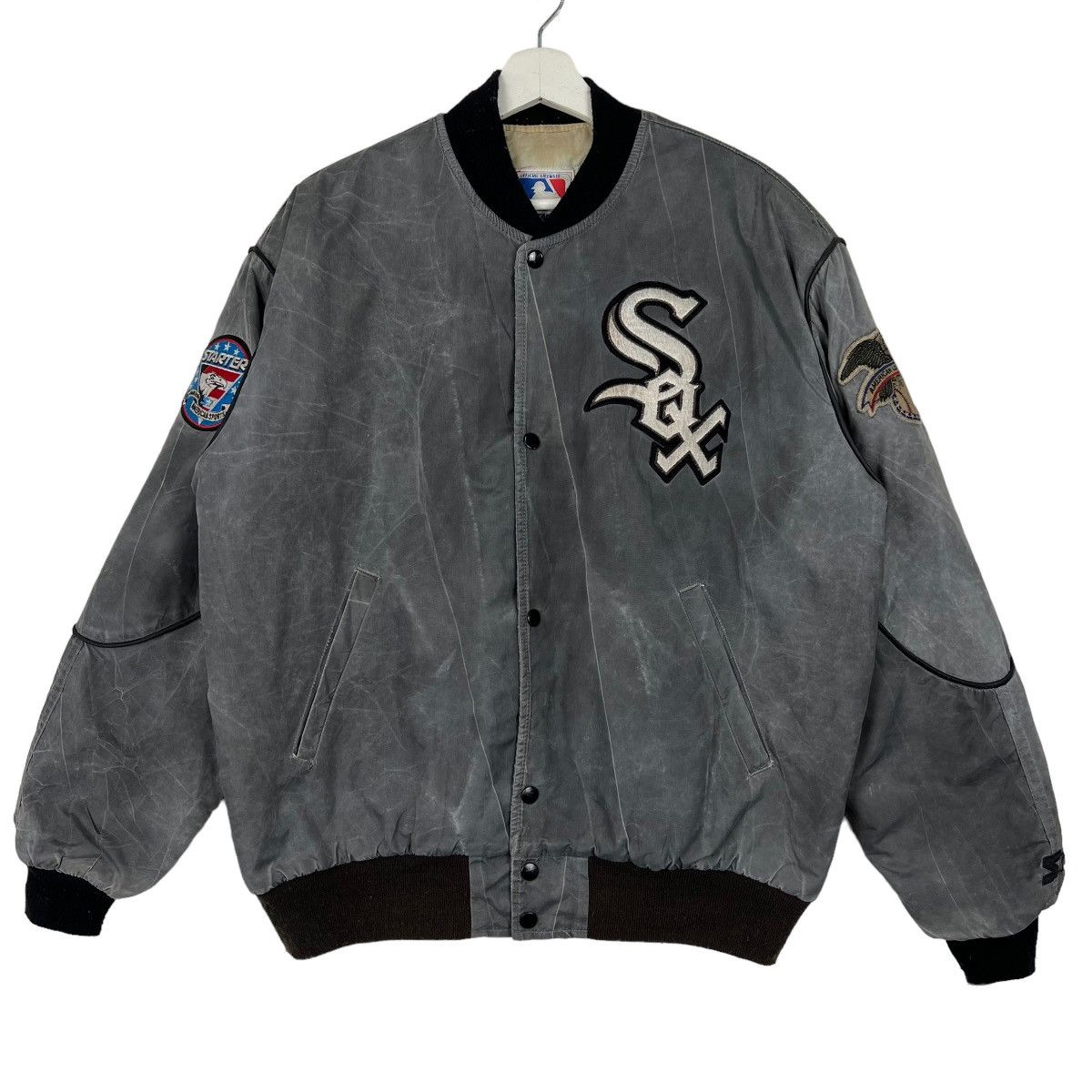 MLB 🔥 VINTAGE WHITE SOX STARTER MLB SATIN BOMBER JACKET Size US M / EU 48-50 / 2 - 1 Thumbnail