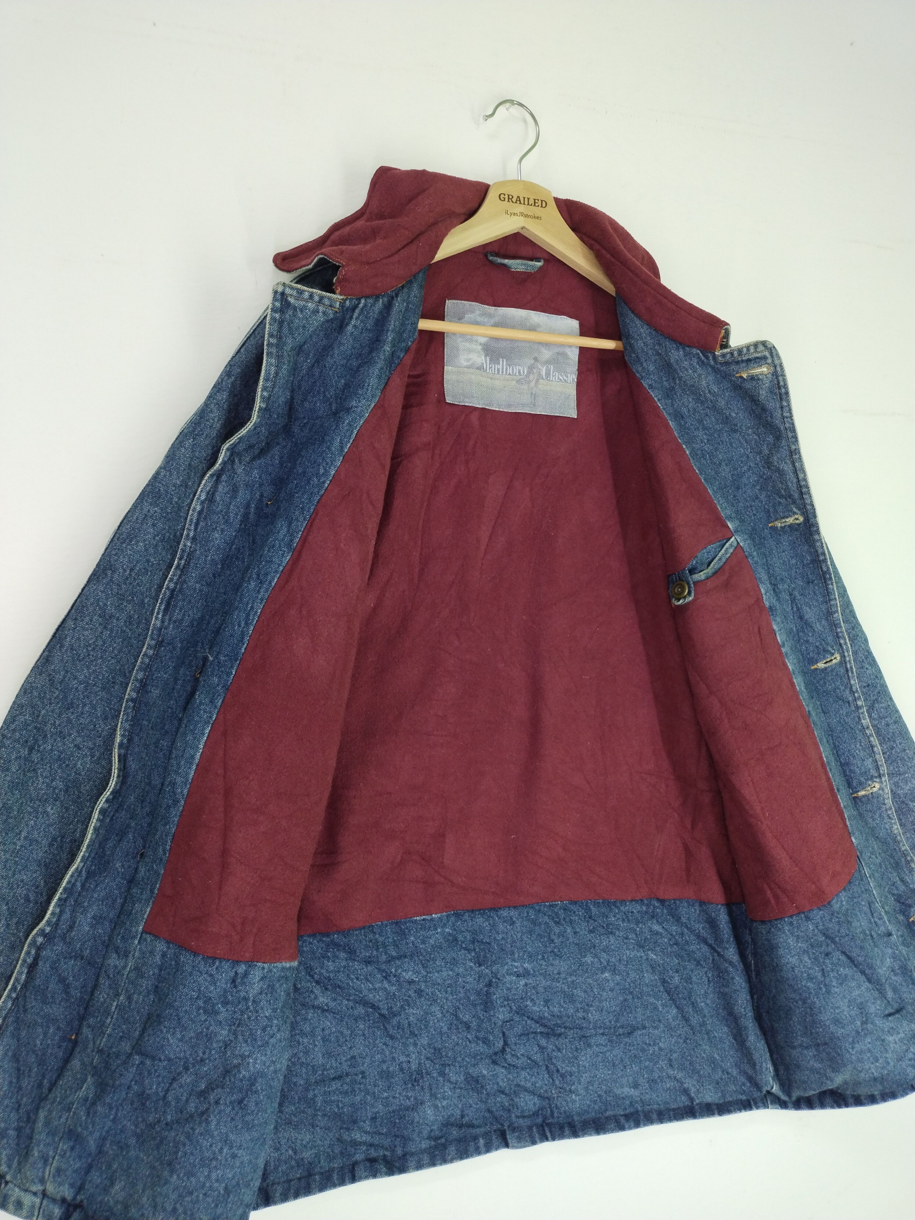 If Six Was Nine VTG Marlboro Classic Denim Jacket Size US XL / EU 56 / 4 - 13 Thumbnail