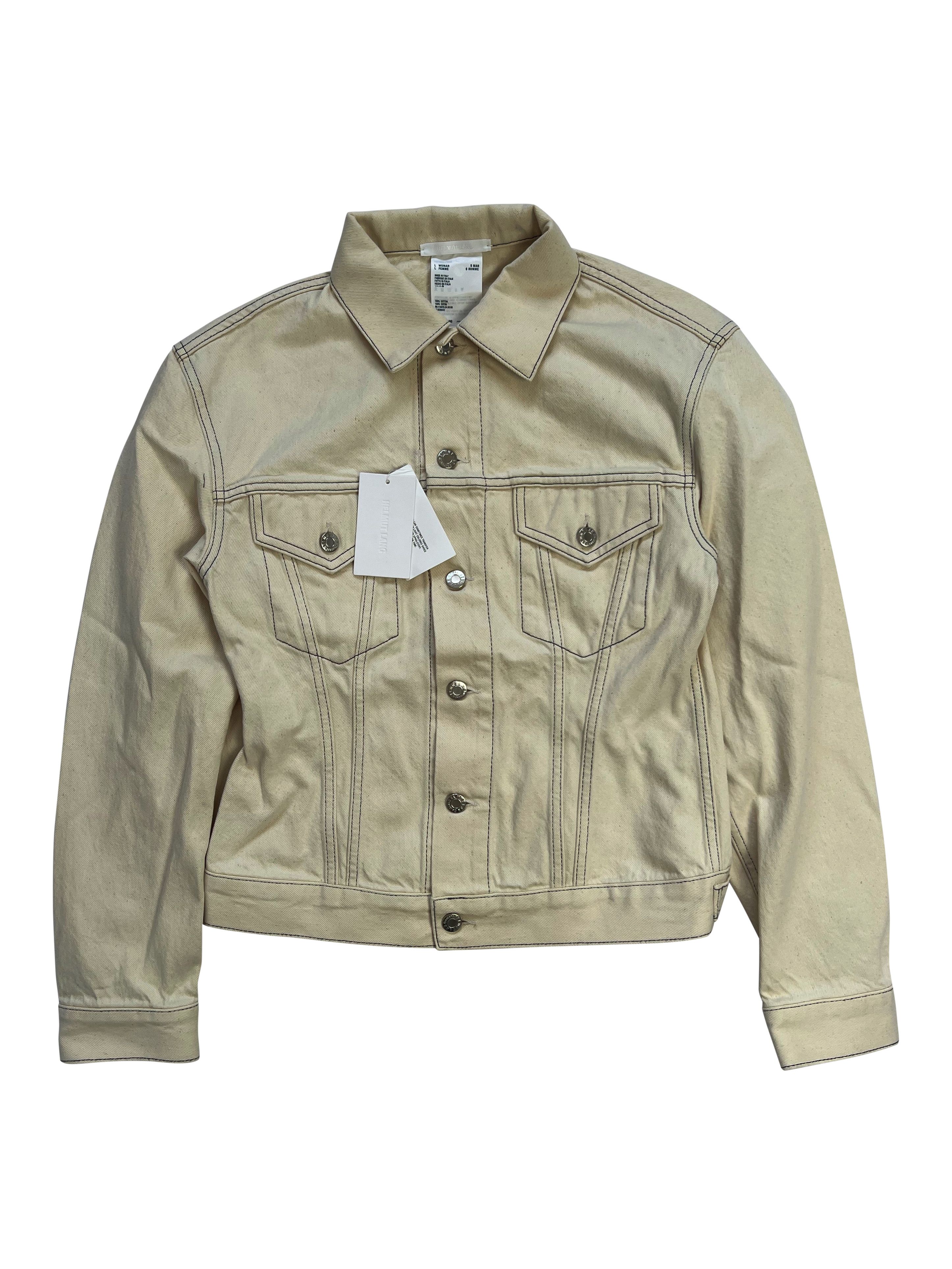 Helmut Lang ⚡️QUICK SALE⚡️Helmut Lang White Cream Denim Jacket Size L / US 10 / IT 46 - 1 Thumbnail