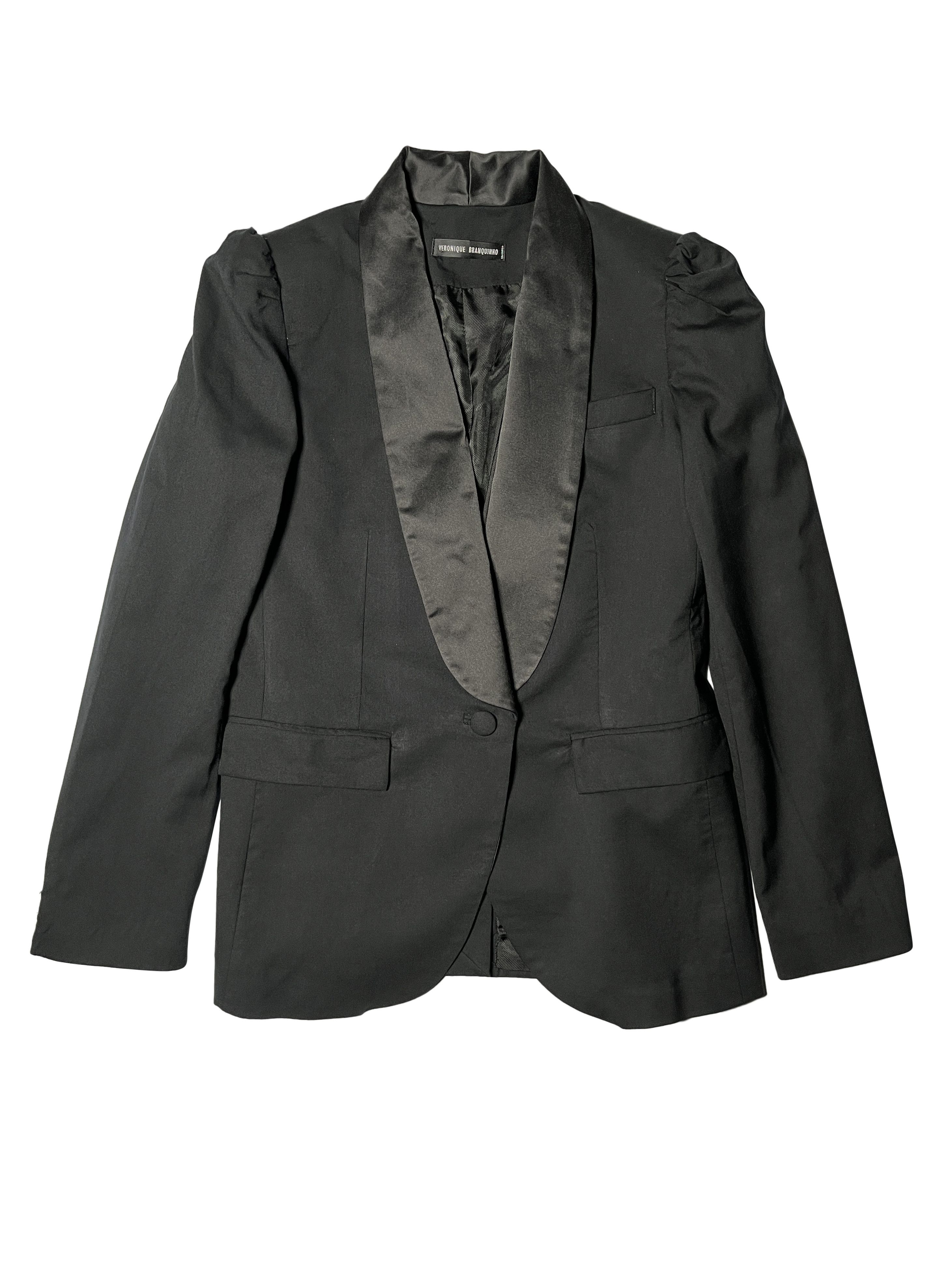 image of 2008 Veronique Branquinho Black Blazer Jacket, Women's (Size Medium)