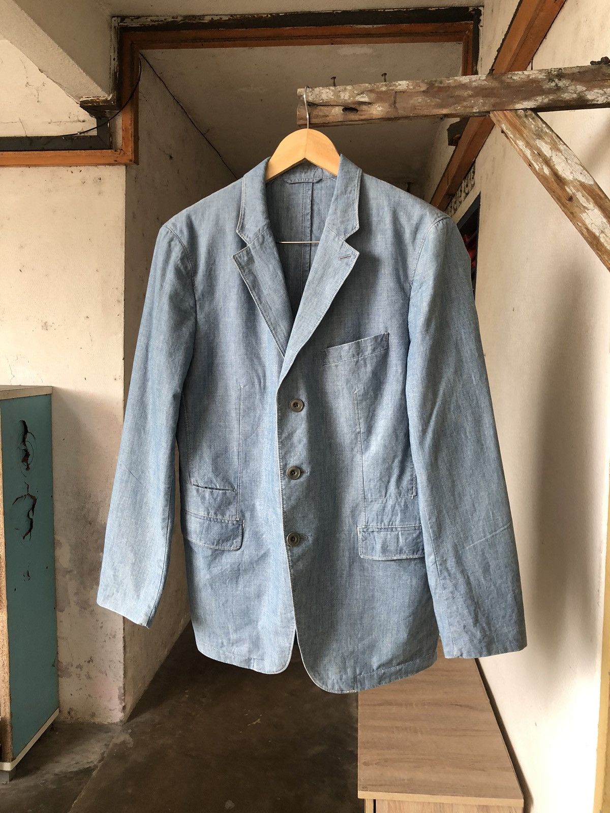 Lemaire Lemaire x Uniqlo Denim Single Breasted Blazer Size US L / EU 52-54 / 3 - 16 Thumbnail