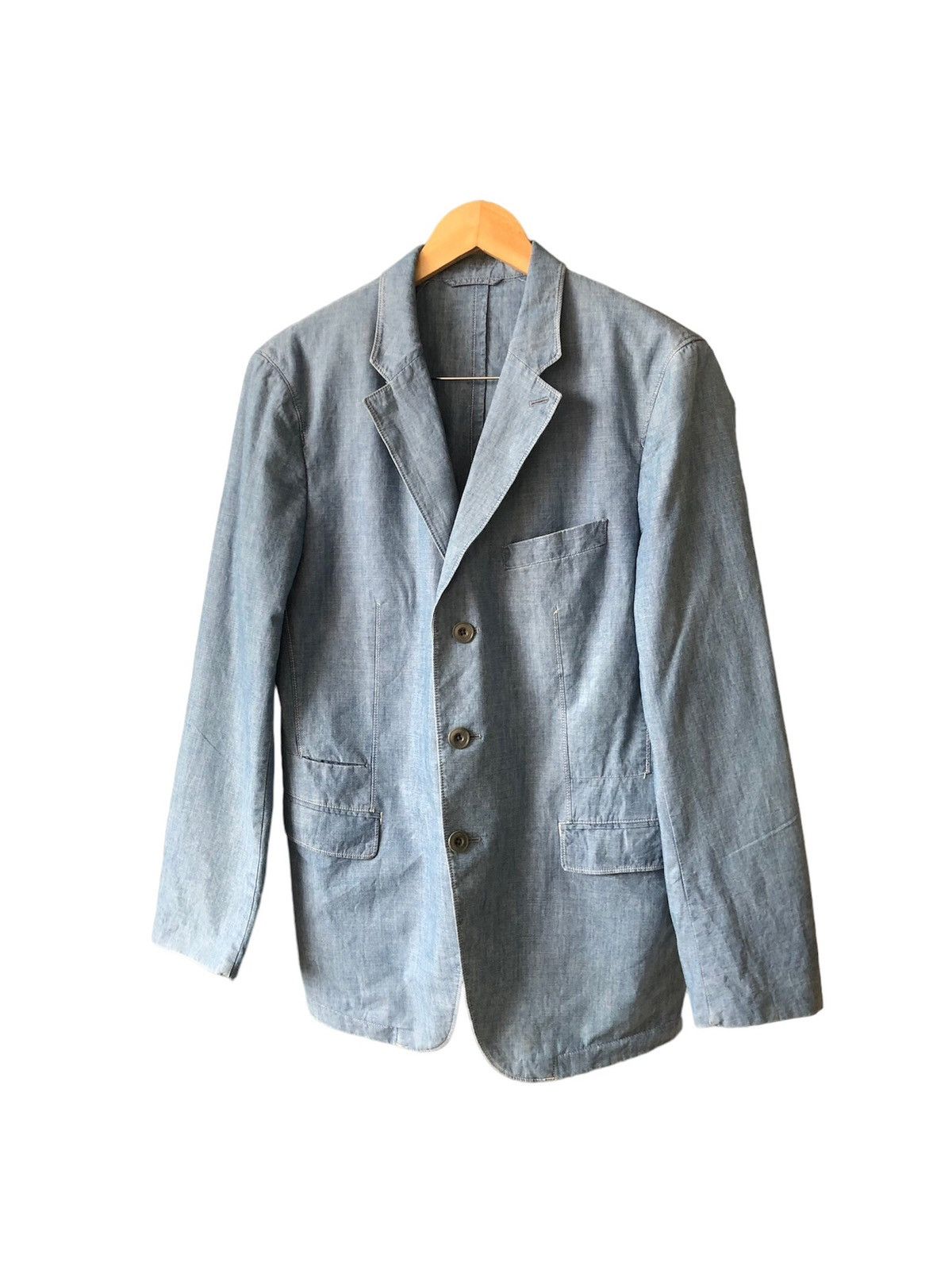 Lemaire Lemaire x Uniqlo Denim Single Breasted Blazer Size US L / EU 52-54 / 3 - 1 Thumbnail