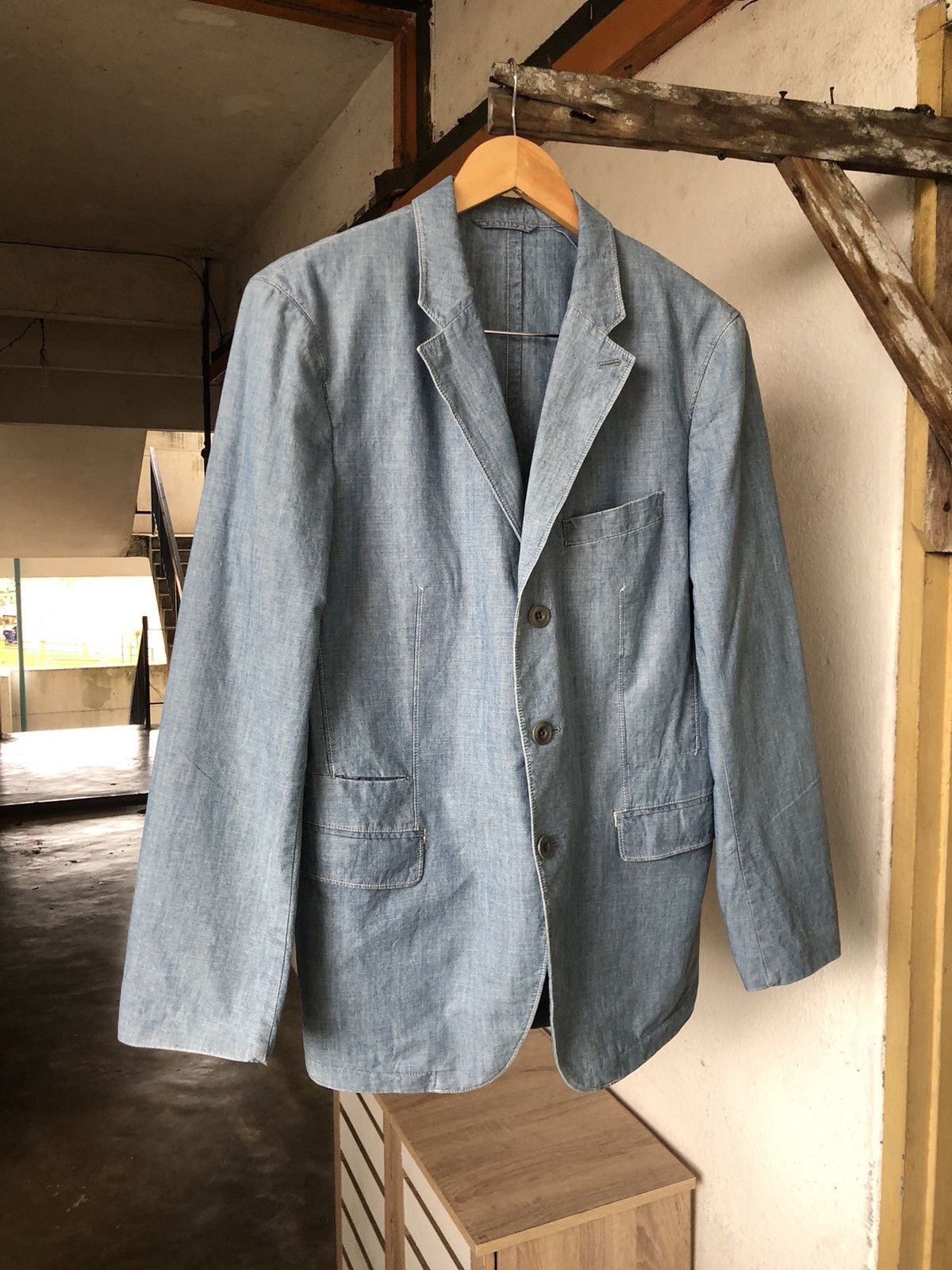 Lemaire Lemaire x Uniqlo Denim Single Breasted Blazer Size US L / EU 52-54 / 3 - 15 Thumbnail