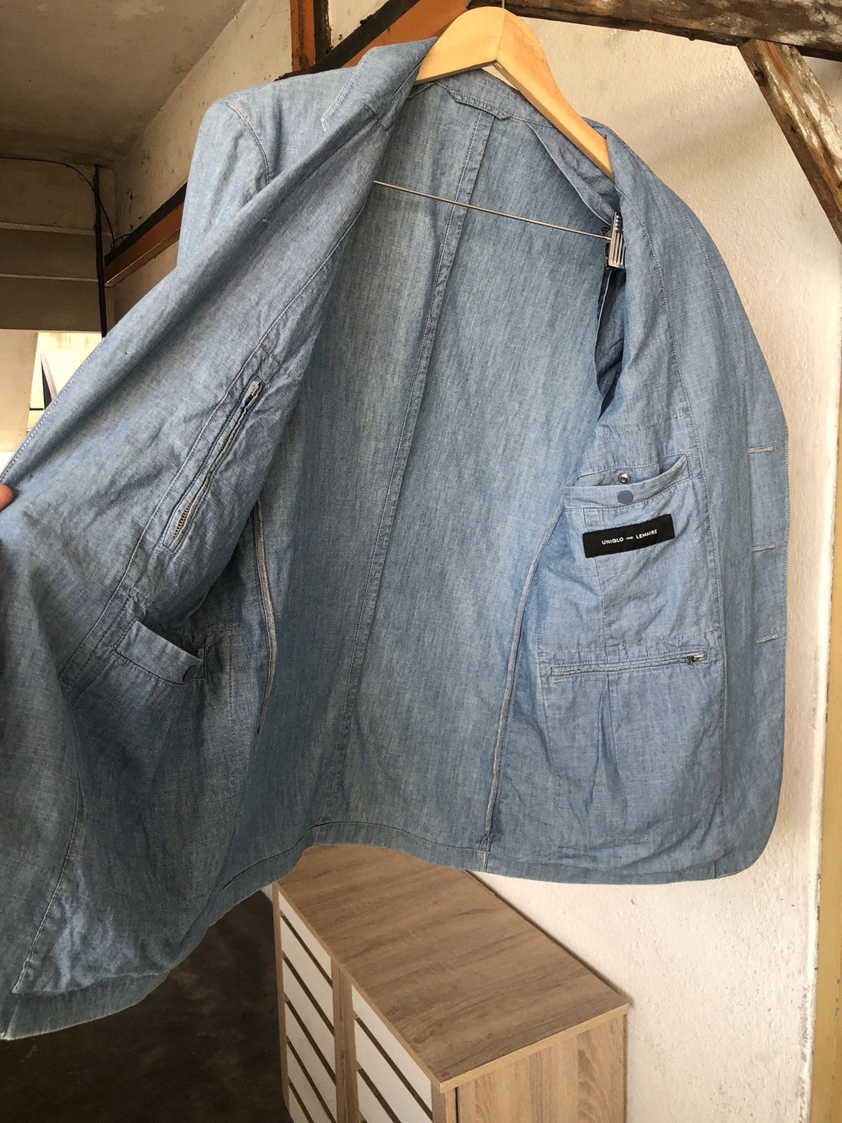 Lemaire Lemaire x Uniqlo Denim Single Breasted Blazer Size US L / EU 52-54 / 3 - 13 Thumbnail