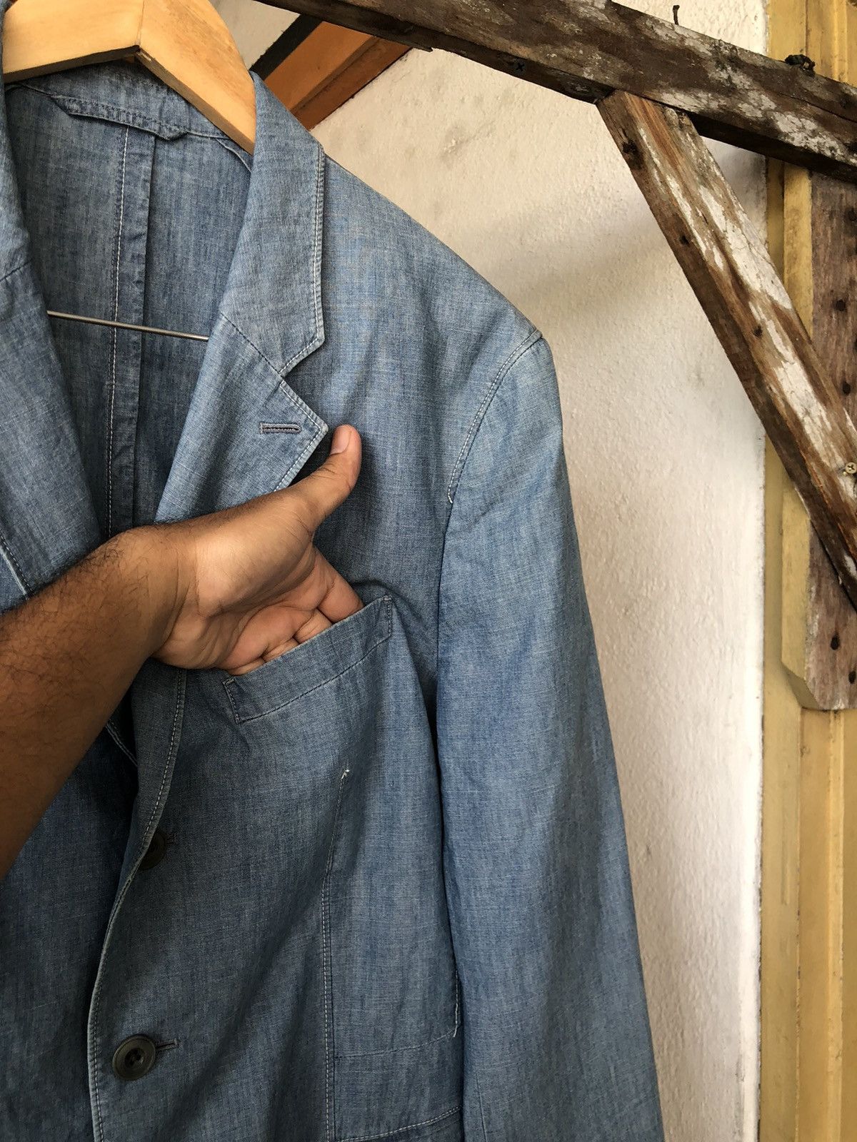 Lemaire Lemaire x Uniqlo Denim Single Breasted Blazer Size US L / EU 52-54 / 3 - 7 Thumbnail