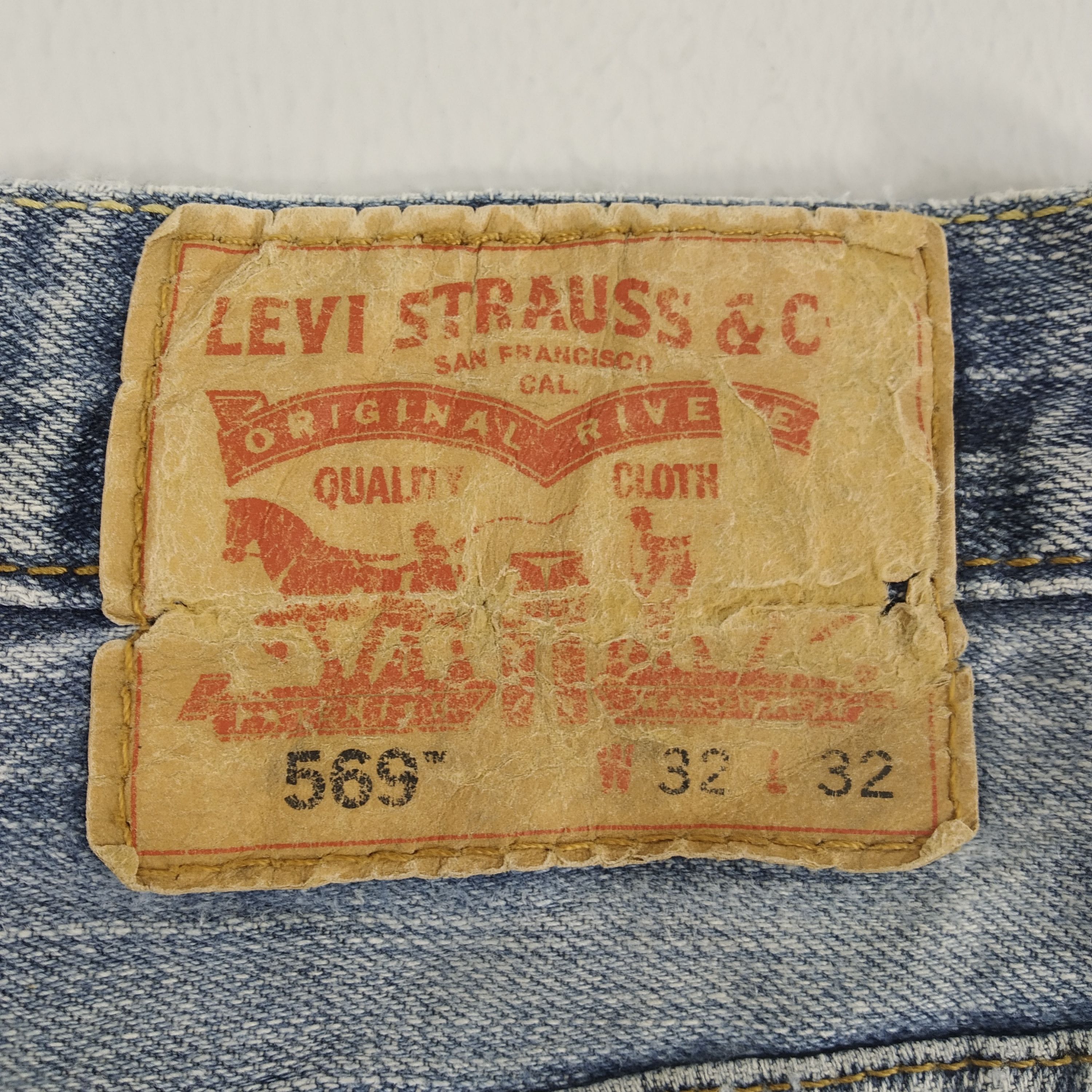 Levi's W34 Distressed Levi’s 569 Stone Wash Faded Blue Denim Jeans Size US 34 / EU 50 - 7 Thumbnail