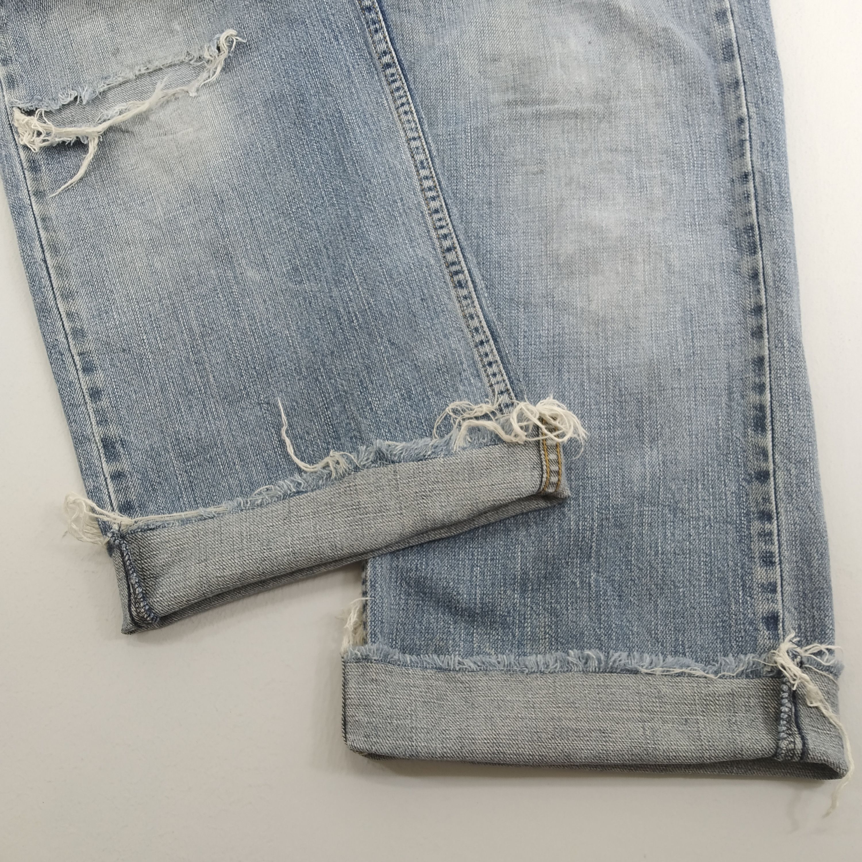 Levi's W34 Distressed Levi’s 569 Stone Wash Faded Blue Denim Jeans Size US 34 / EU 50 - 4 Thumbnail