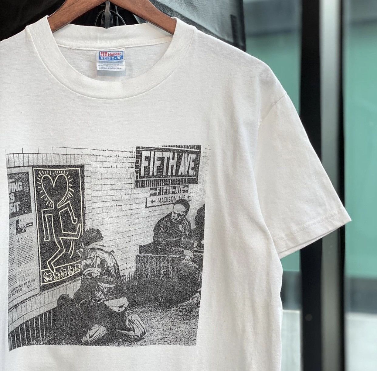 Keith Haring Vintage 90s Keith Harring New York Subway Drawing Tee Size US M / EU 48-50 / 2 - 1 Thumbnail